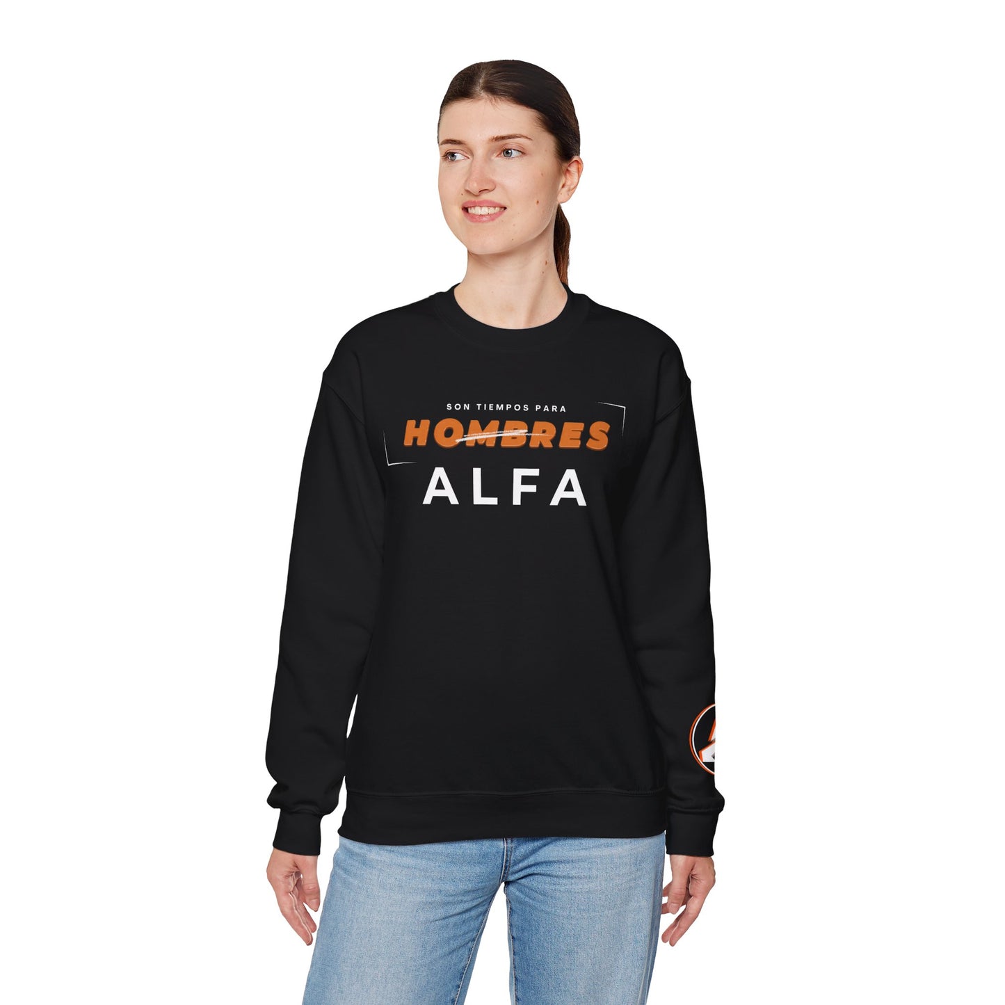 SUDADERA HOMBRE ALFA (LOGO MANGA) "SON TIEMPOS PARA HOMBRES ALFA".(USA).