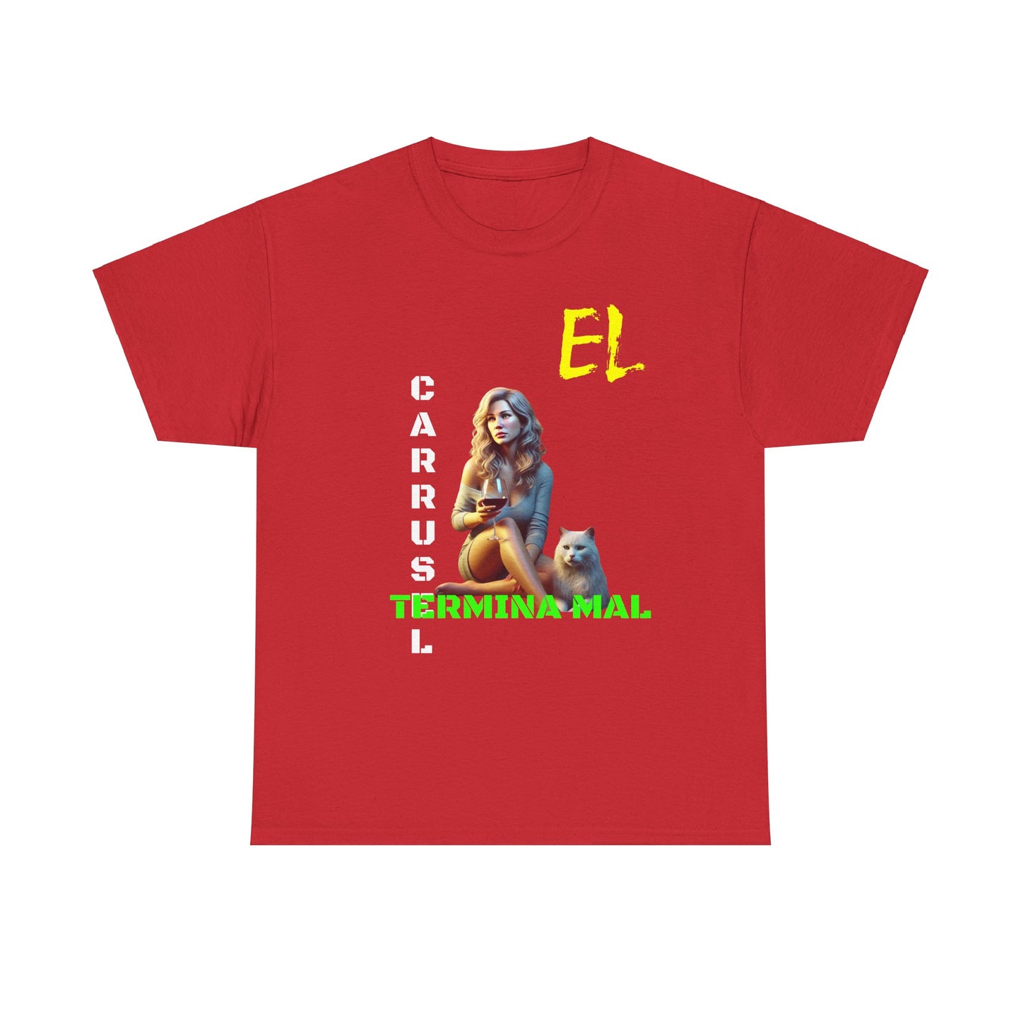 CAMISETA HOMBRE ALFA "EL CARRUSEL TERMINA MAL".(USA)