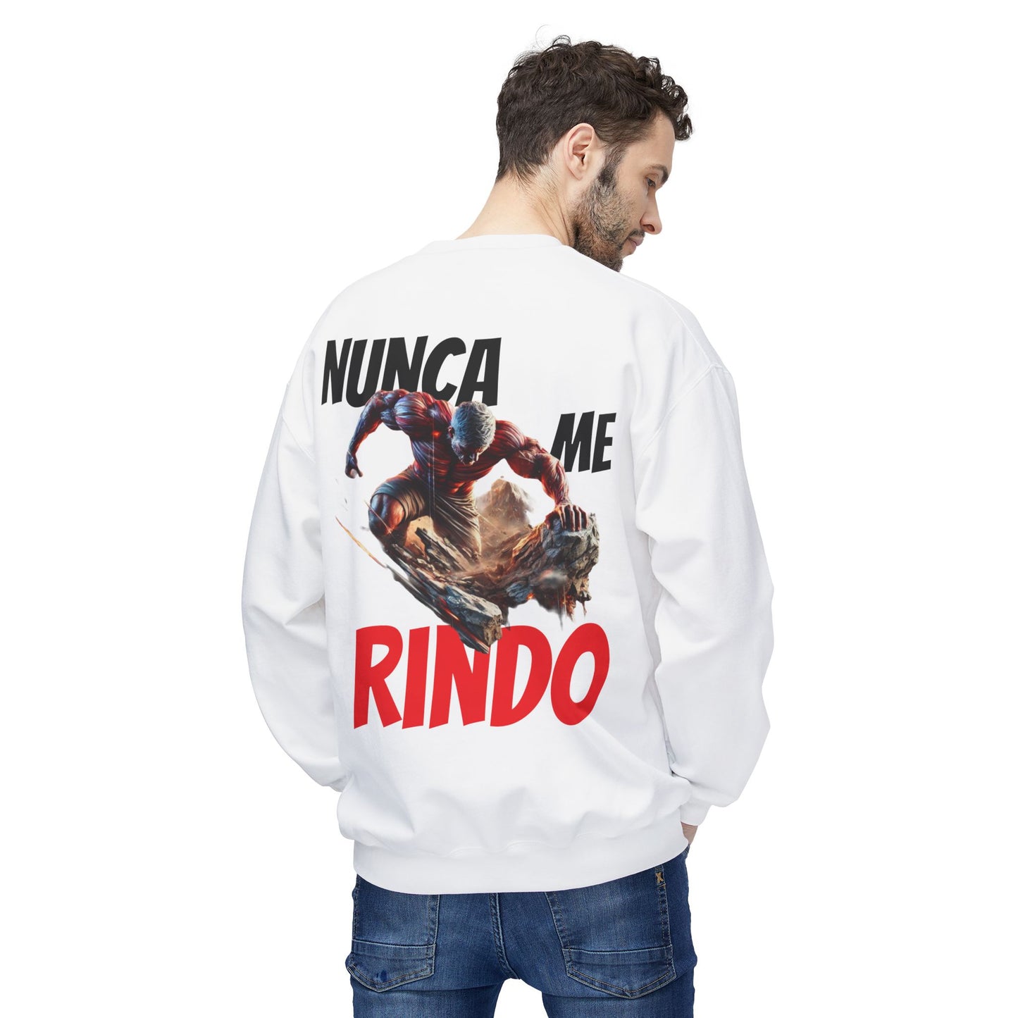 SUDADERA HOMBRE ALFA, "NUNCA ME RINDO".(USA).