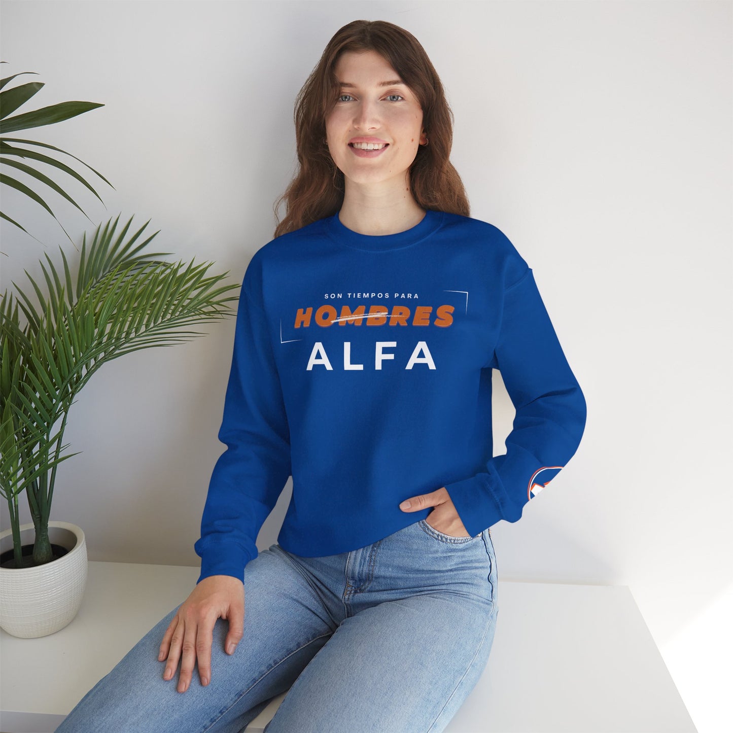 SUDADERA HOMBRE ALFA (LOGO MANGA) "SON TIEMPOS PARA HOMBRES ALFA".(USA).