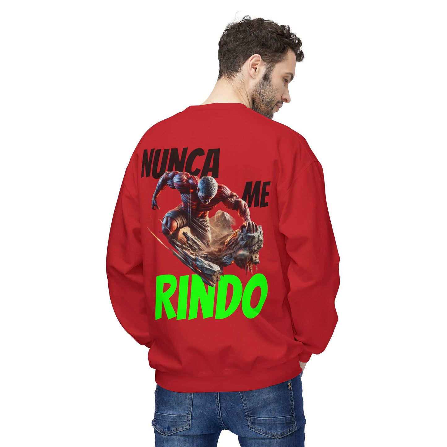 SUDADERA HOMBRE ALFA, "NUNCA ME RINDO".(USA).