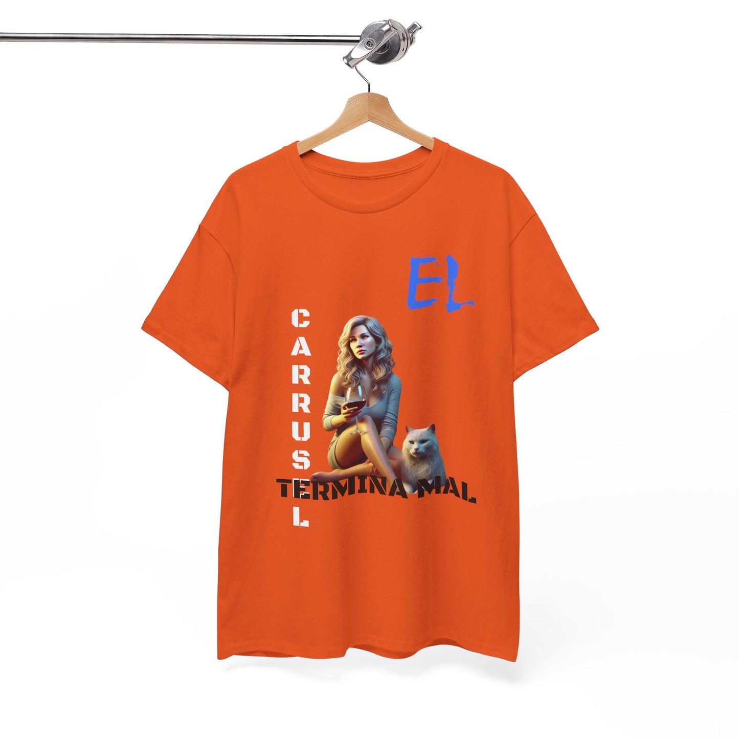 CAMISETA HOMBRE ALFA "EL CARRUSEL TERMINA MAL".(USA)