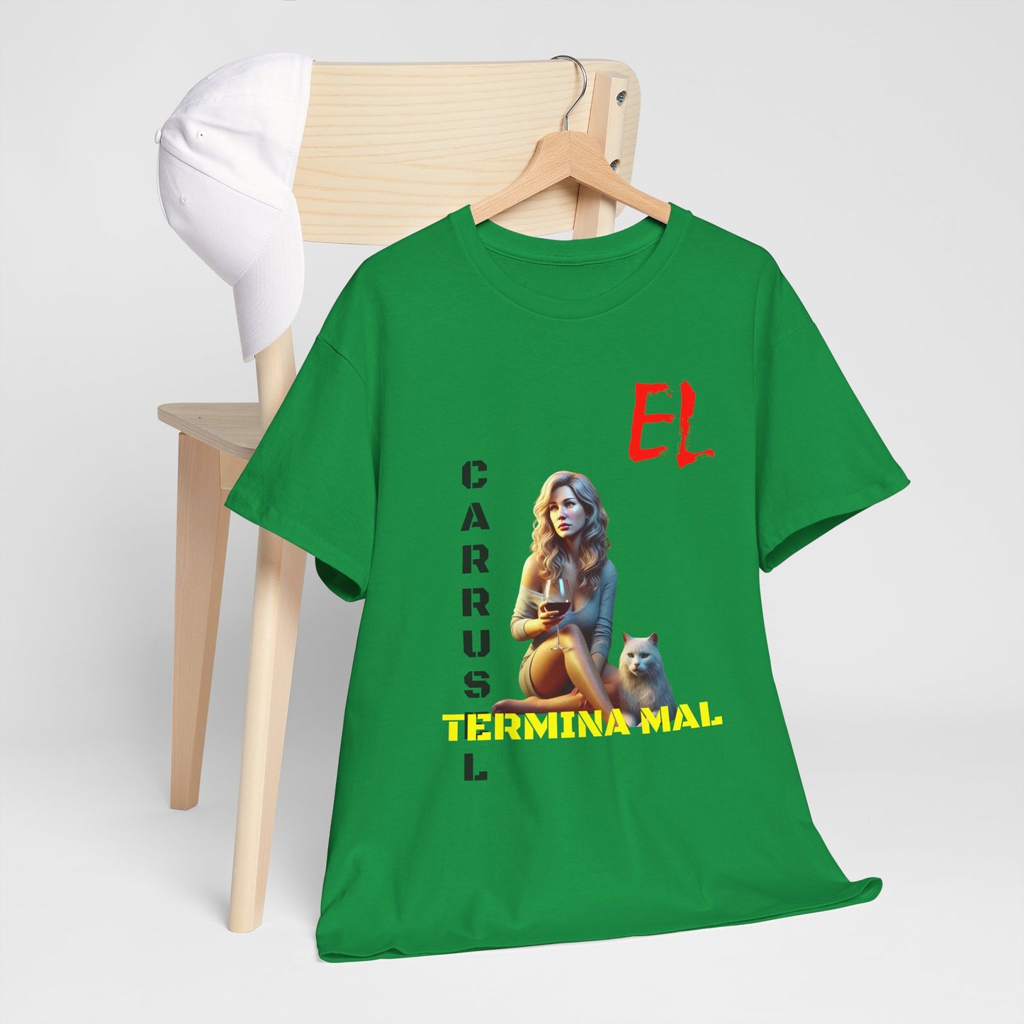 CAMISETA HOMBRE ALFA "EL CARRUSEL TERMINA MAL".(USA)