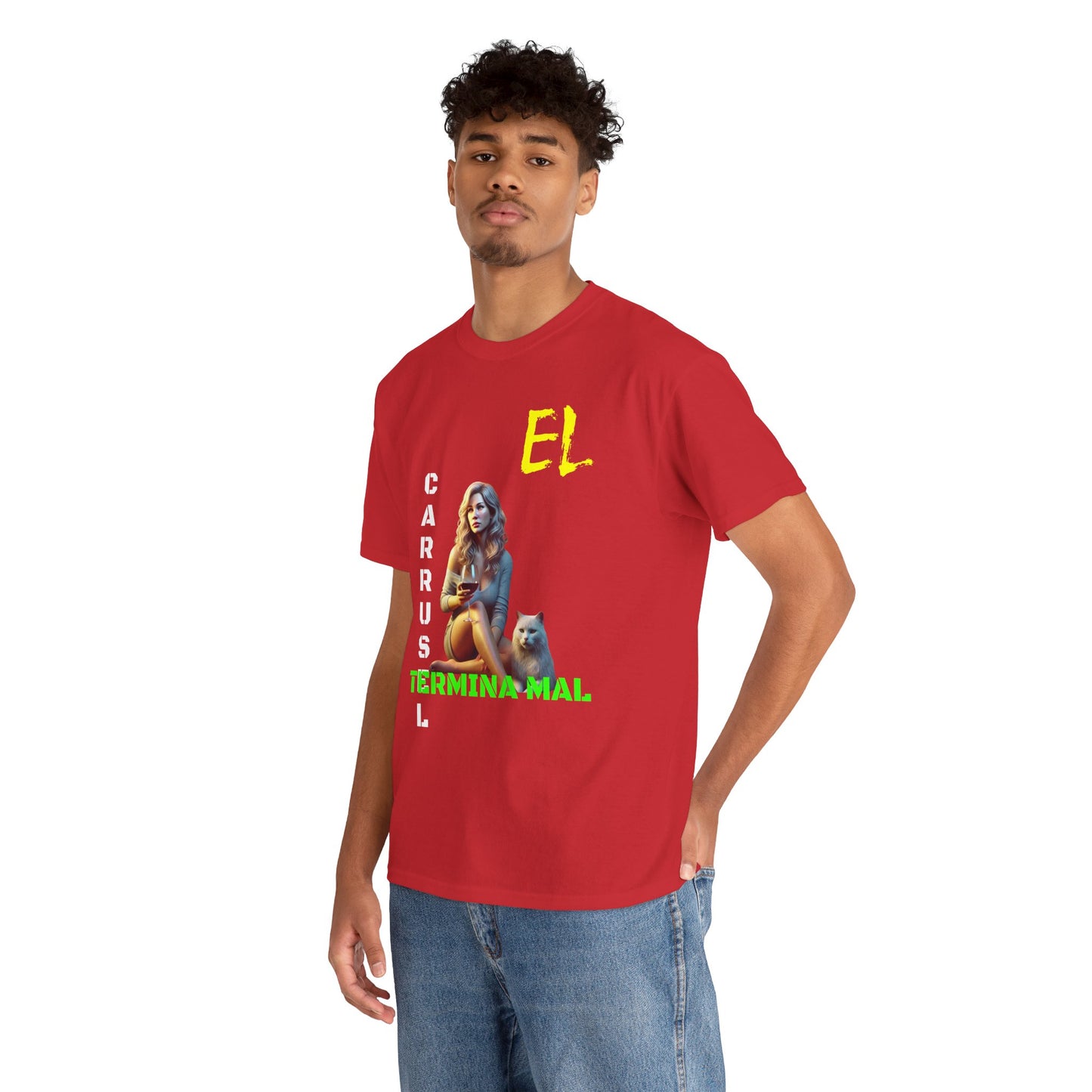 CAMISETA HOMBRE ALFA "EL CARRUSEL TERMINA MAL".(USA)