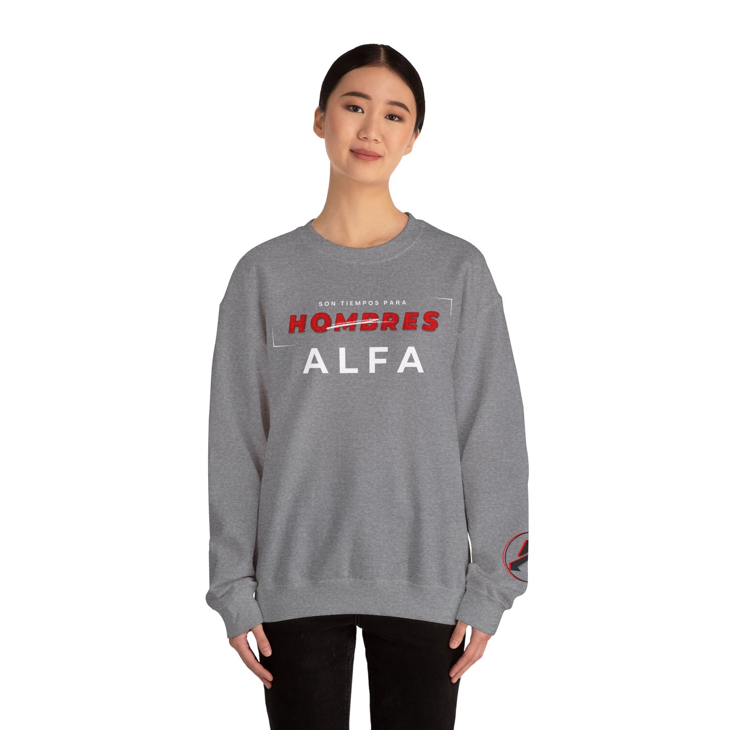 SUDADERA HOMBRE ALFA (LOGO MANGA) "SON TIEMPOS PARA HOMBRES ALFA".(USA).