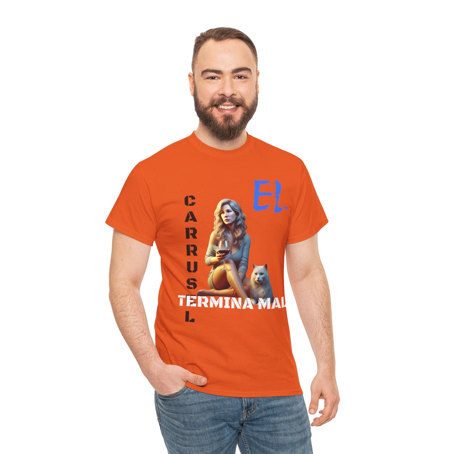 CAMISETA HOMBRE ALFA "EL CARRUSEL TERMINA MAL".(EUROPA)