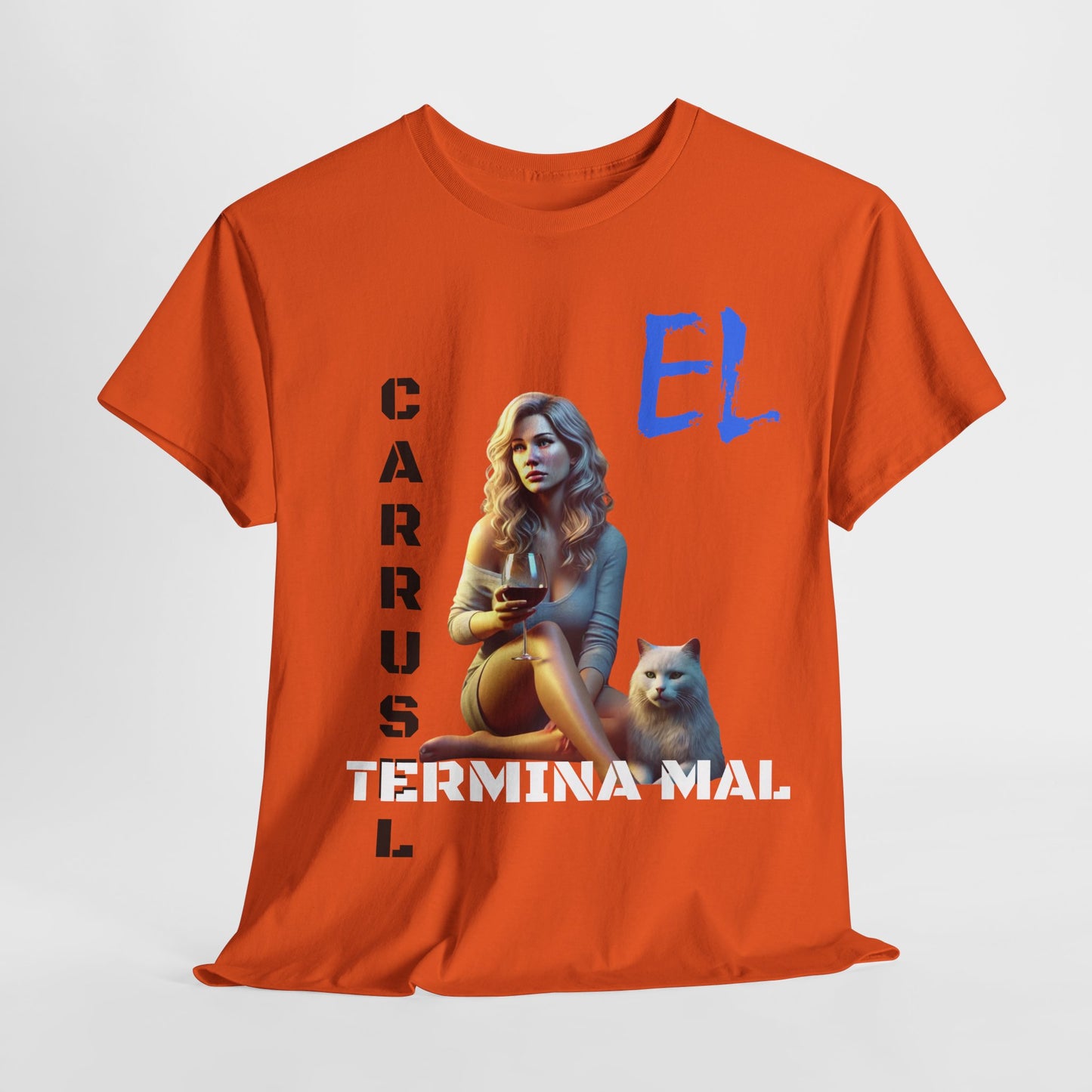 CAMISETA HOMBRE ALFA "EL CARRUSEL TERMINA MAL".(EUROPA)