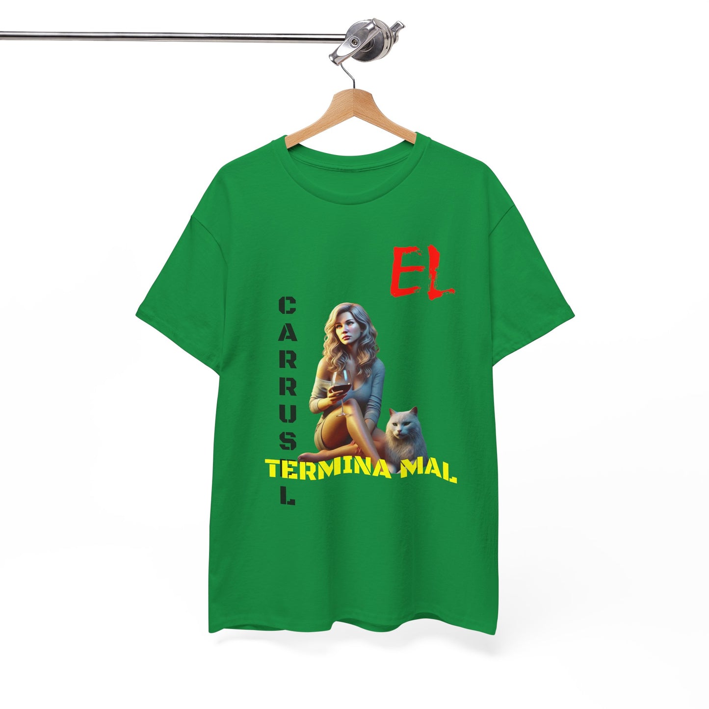 CAMISETA HOMBRE ALFA "EL CARRUSEL TERMINA MAL".(USA)