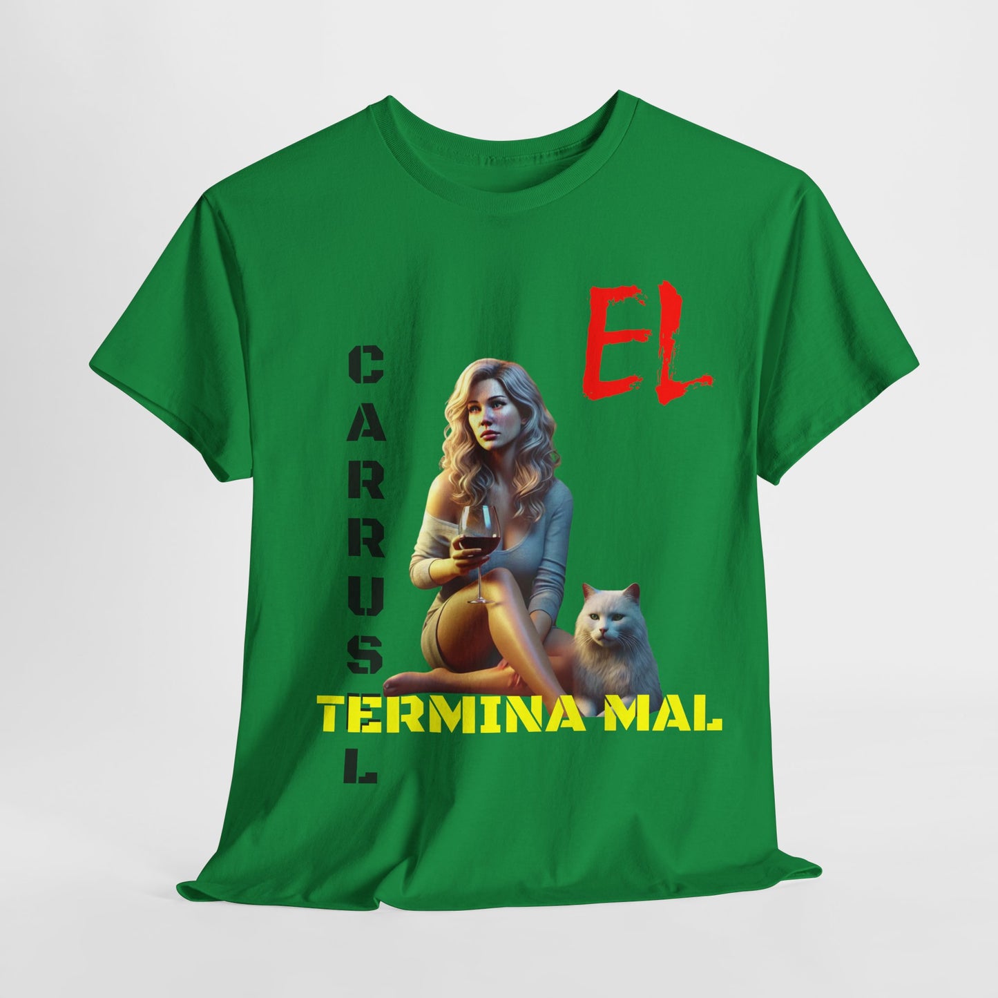 CAMISETA HOMBRE ALFA "EL CARRUSEL TERMINA MAL".(EUROPA)