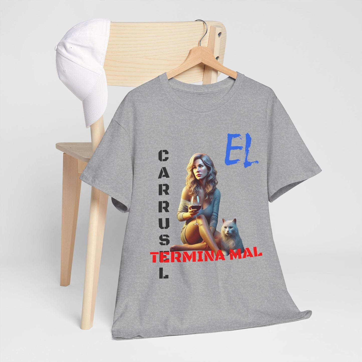 CAMISETA HOMBRE ALFA "EL CARRUSEL TERMINA MAL".(EUROPA)