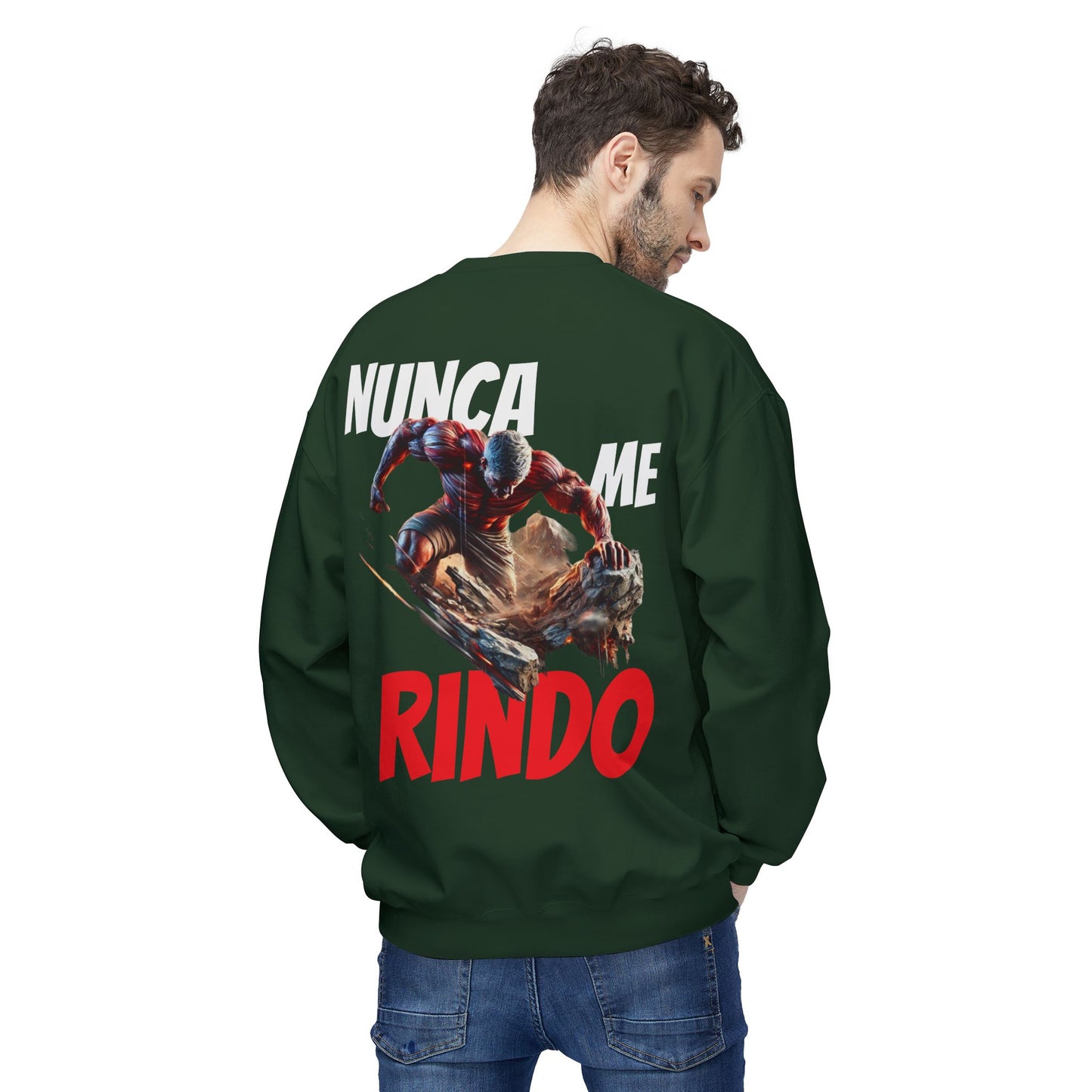 SUDADERA HOMBRE ALFA, "NUNCA ME RINDO".(USA).