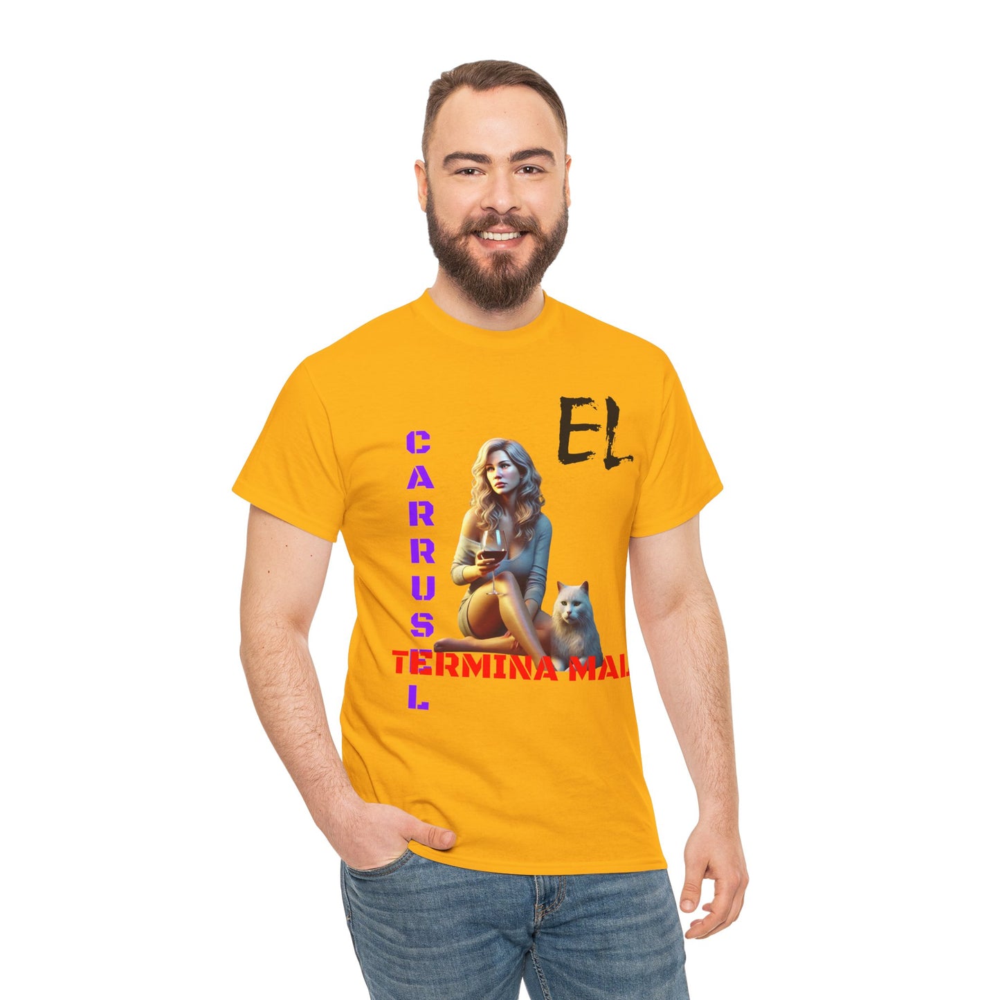 CAMISETA HOMBRE ALFA "EL CARRUSEL TERMINA MAL".(EUROPA)