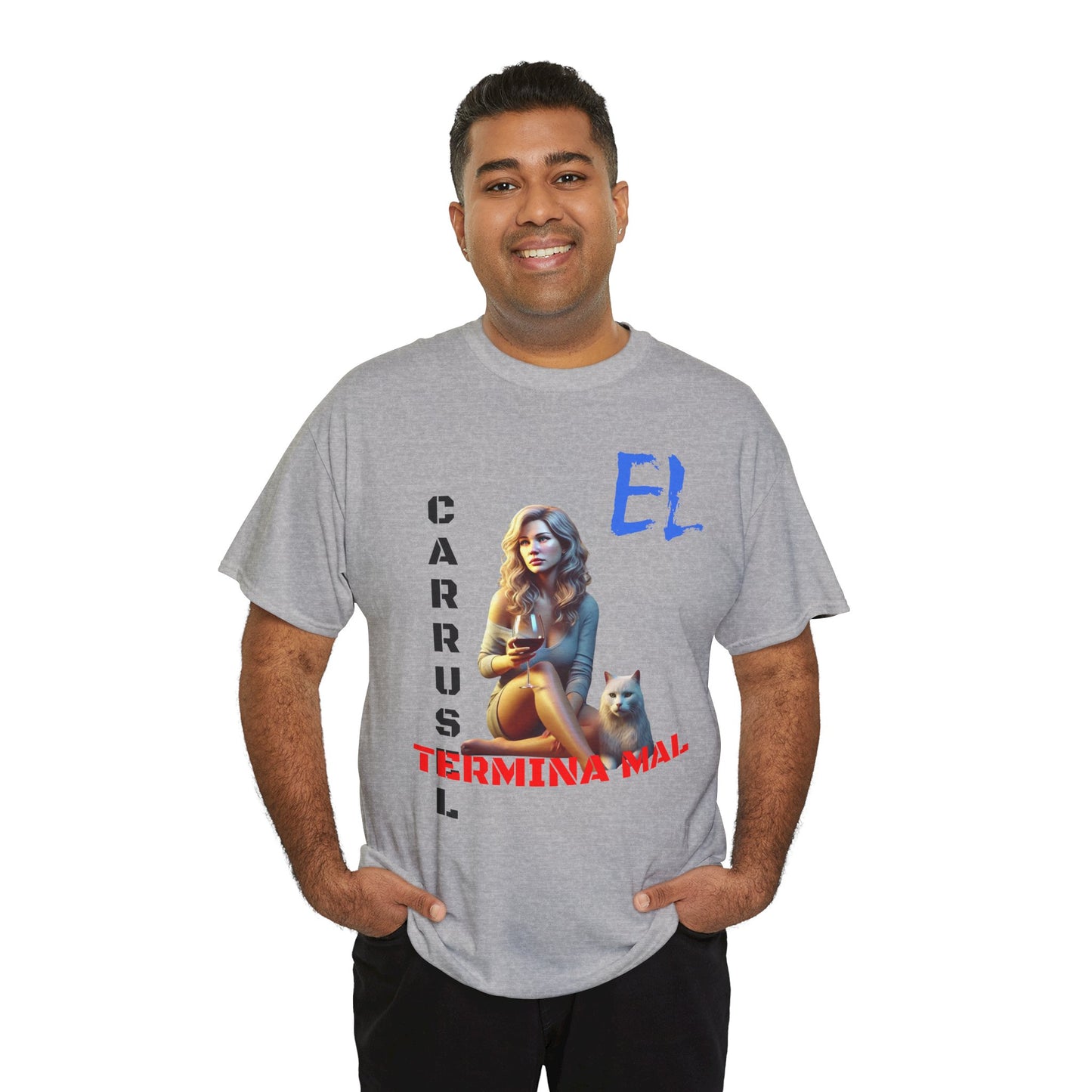 CAMISETA HOMBRE ALFA "EL CARRUSEL TERMINA MAL".(EUROPA)