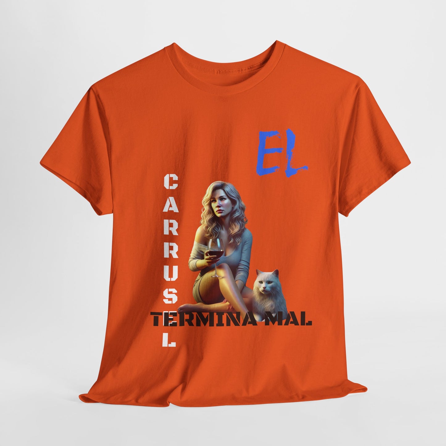 CAMISETA HOMBRE ALFA "EL CARRUSEL TERMINA MAL".(USA)