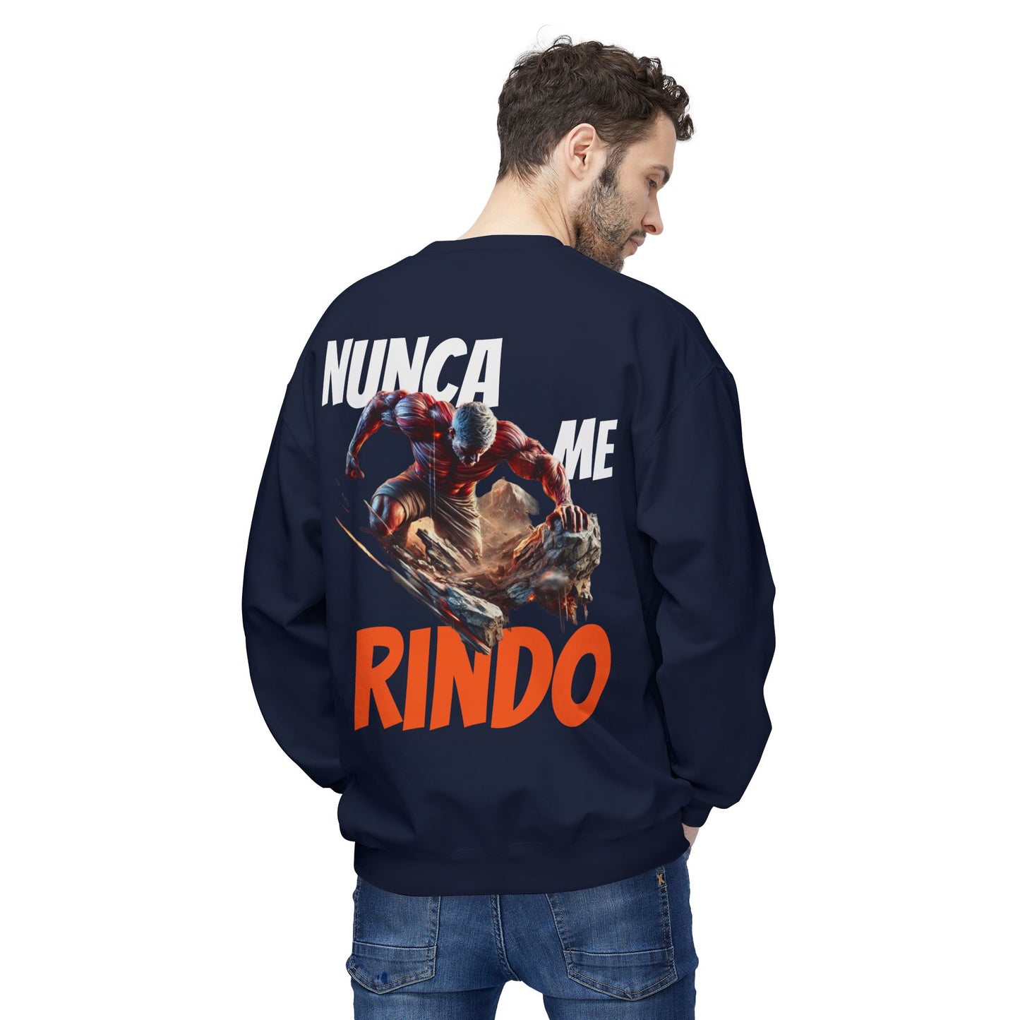 SUDADERA HOMBRE ALFA, "NUNCA ME RINDO".(USA).