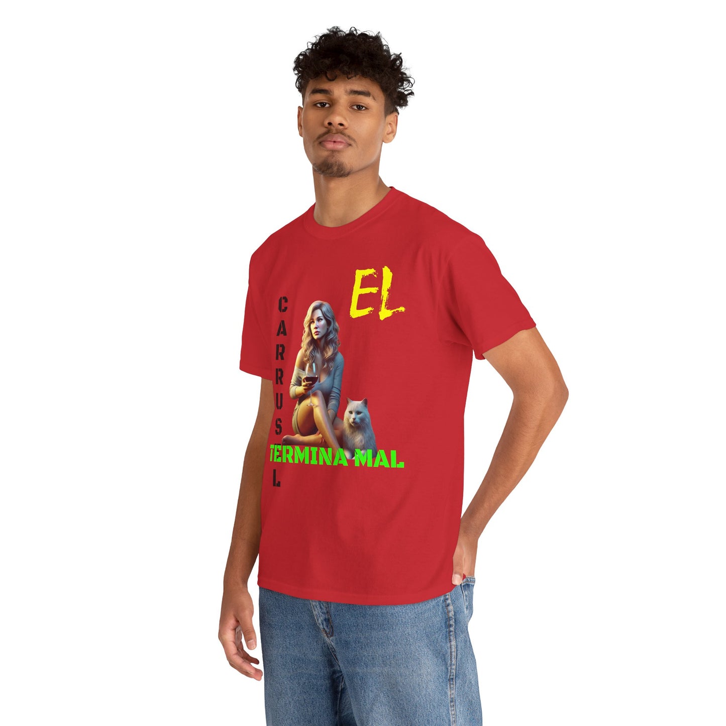 CAMISETA HOMBRE ALFA "EL CARRUSEL TERMINA MAL".(EUROPA)