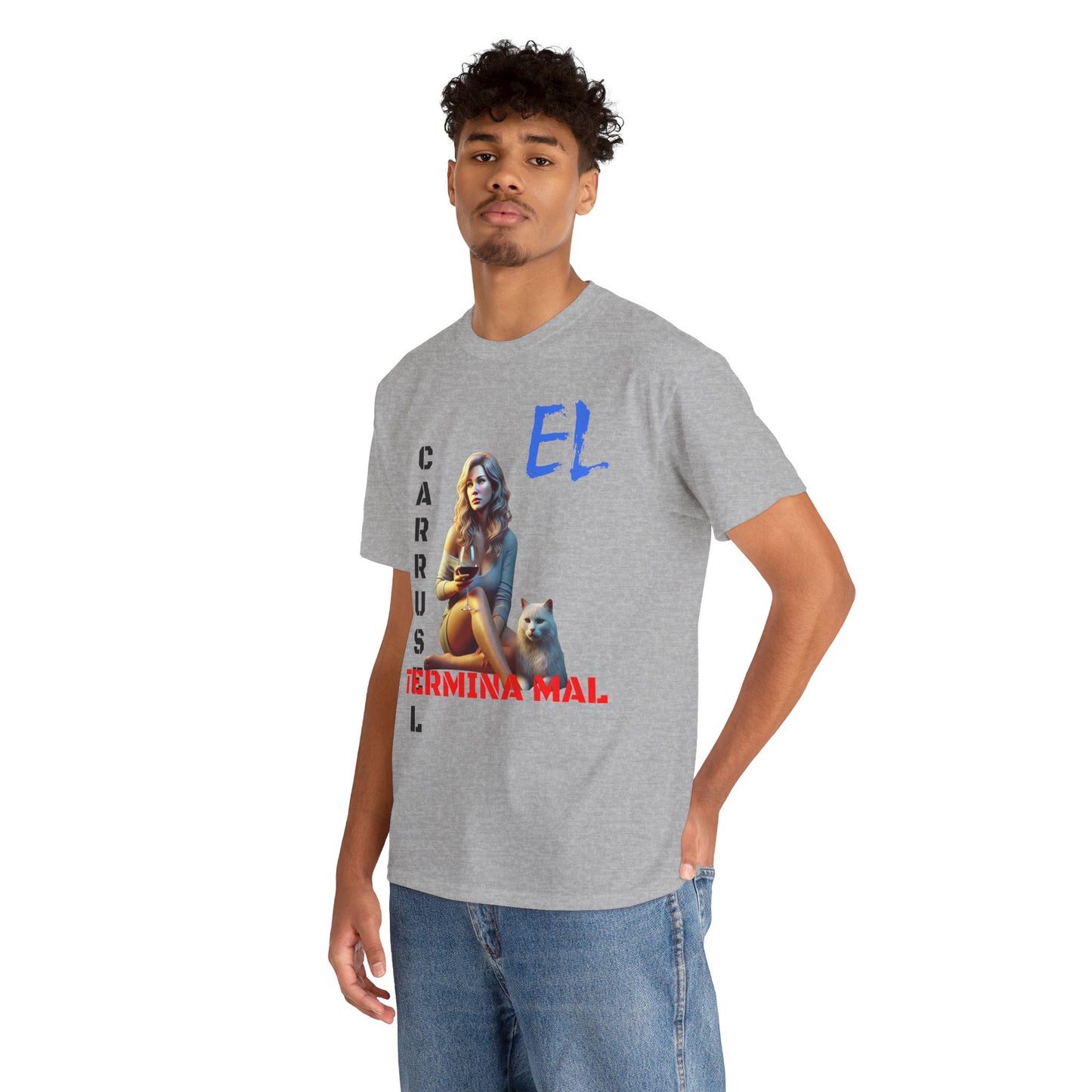 CAMISETA HOMBRE ALFA "EL CARRUSEL TERMINA MAL".(EUROPA)