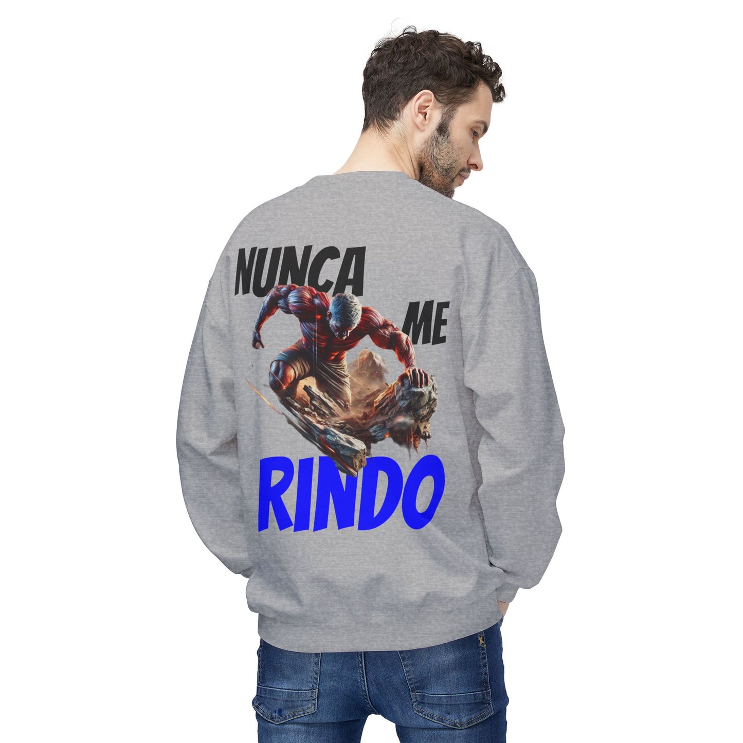 SUDADERA HOMBRE ALFA, "NUNCA ME RINDO".(USA).