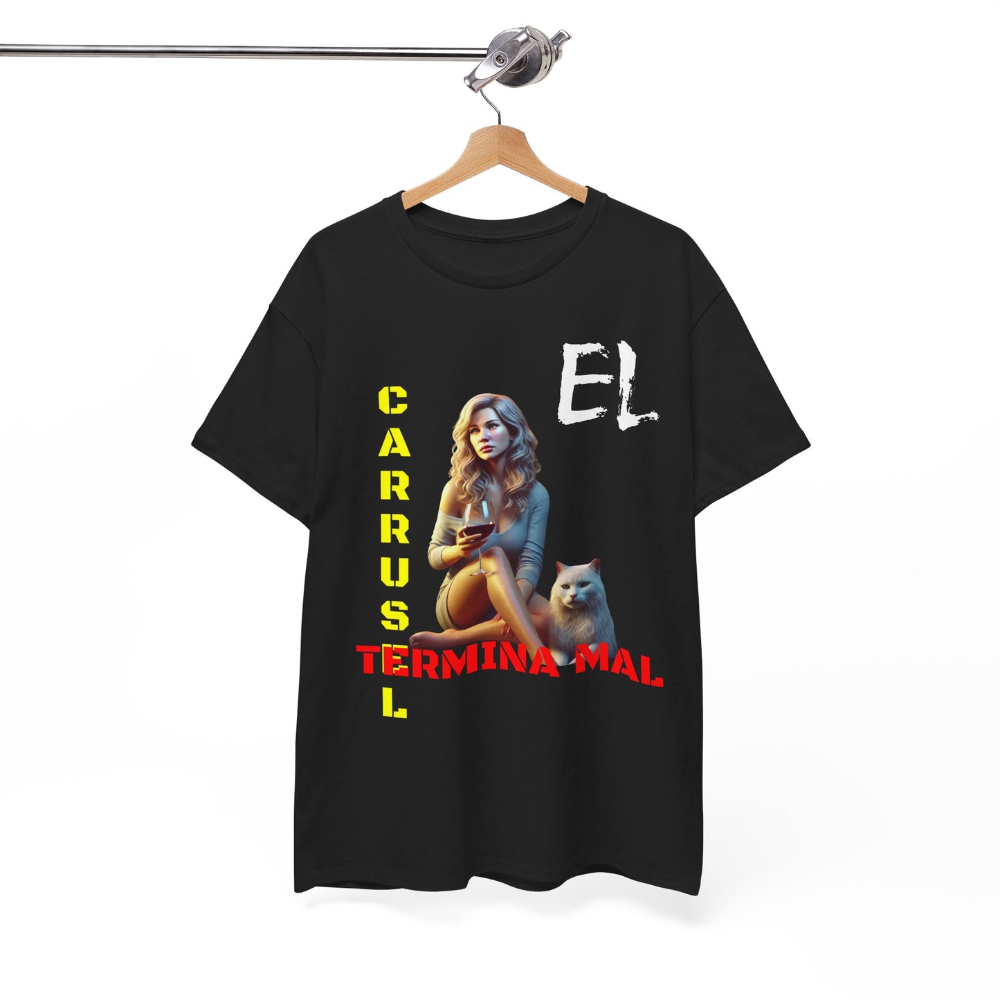 CAMISETA HOMBRE ALFA "EL CARRUSEL TERMINA MAL".(EUROPA)