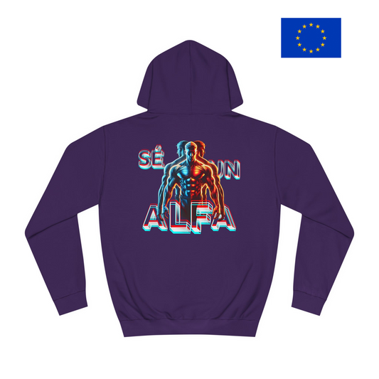 SUDADERA CON GORRO "SÉ UN ALFA".(EUROPA).