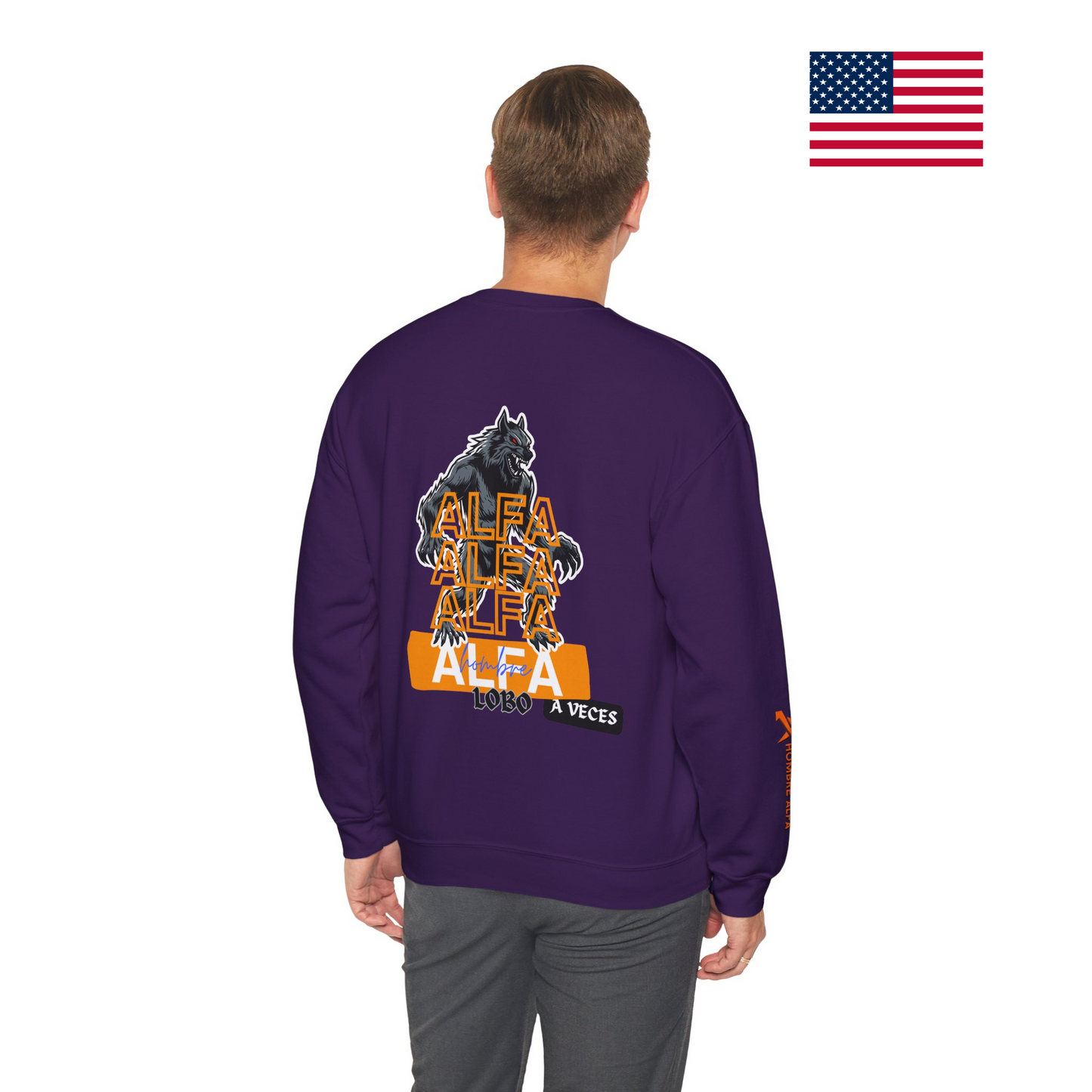 SUDADERA HOMBRE ALFA "HOMBRE LOBO A VECES"(USA).