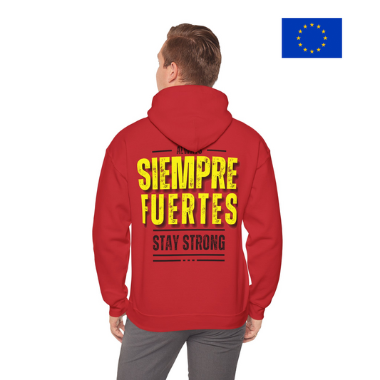 SUDADERA CON GORRO "SIEMPRE FUERTES". (EUROPA).