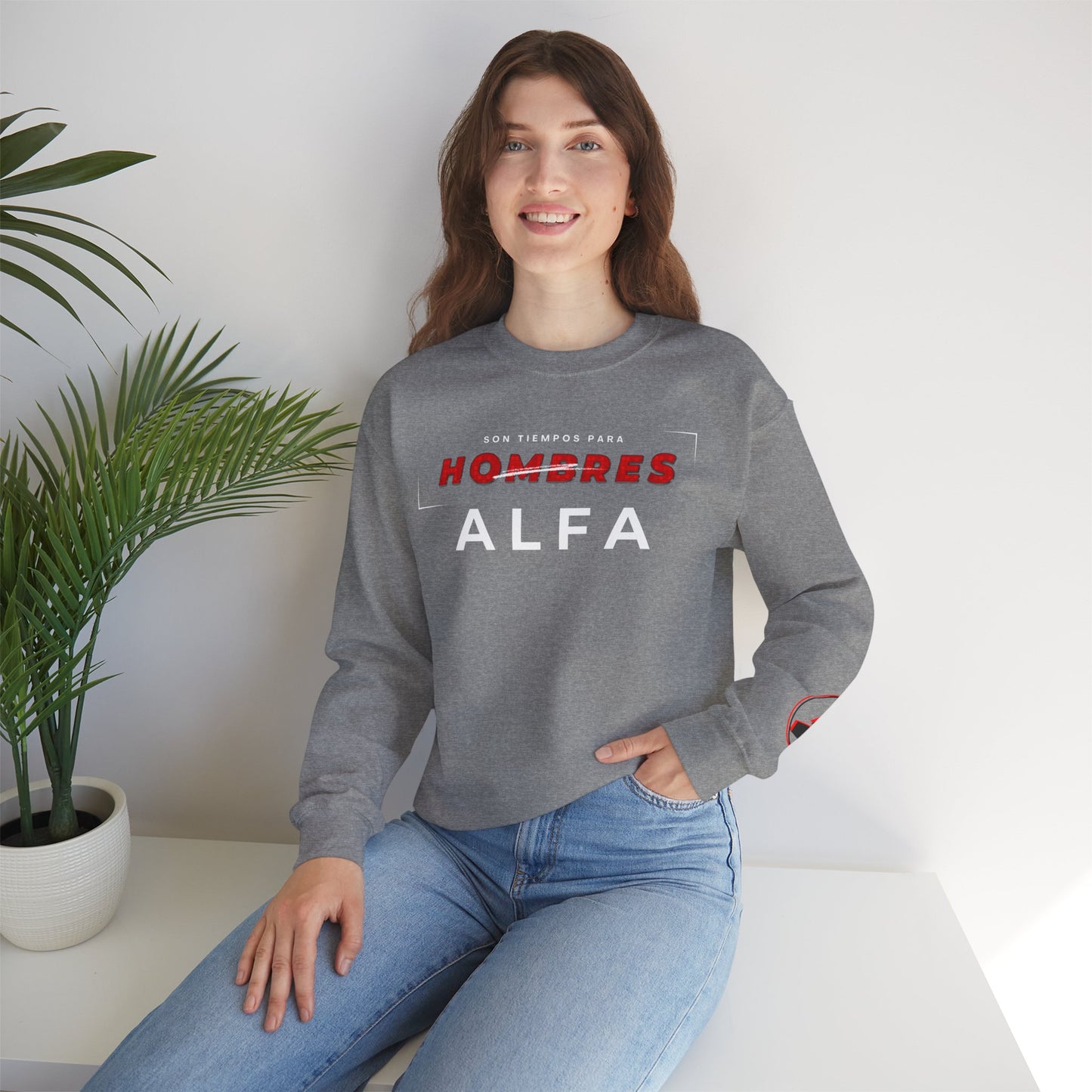 SUDADERA HOMBRE ALFA (LOGO MANGA) "SON TIEMPOS PARA HOMBRES ALFA".(USA).