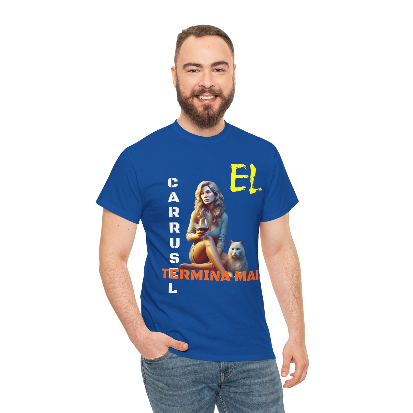 CAMISETA HOMBRE ALFA "EL CARRUSEL TERMINA MAL".(EUROPA)