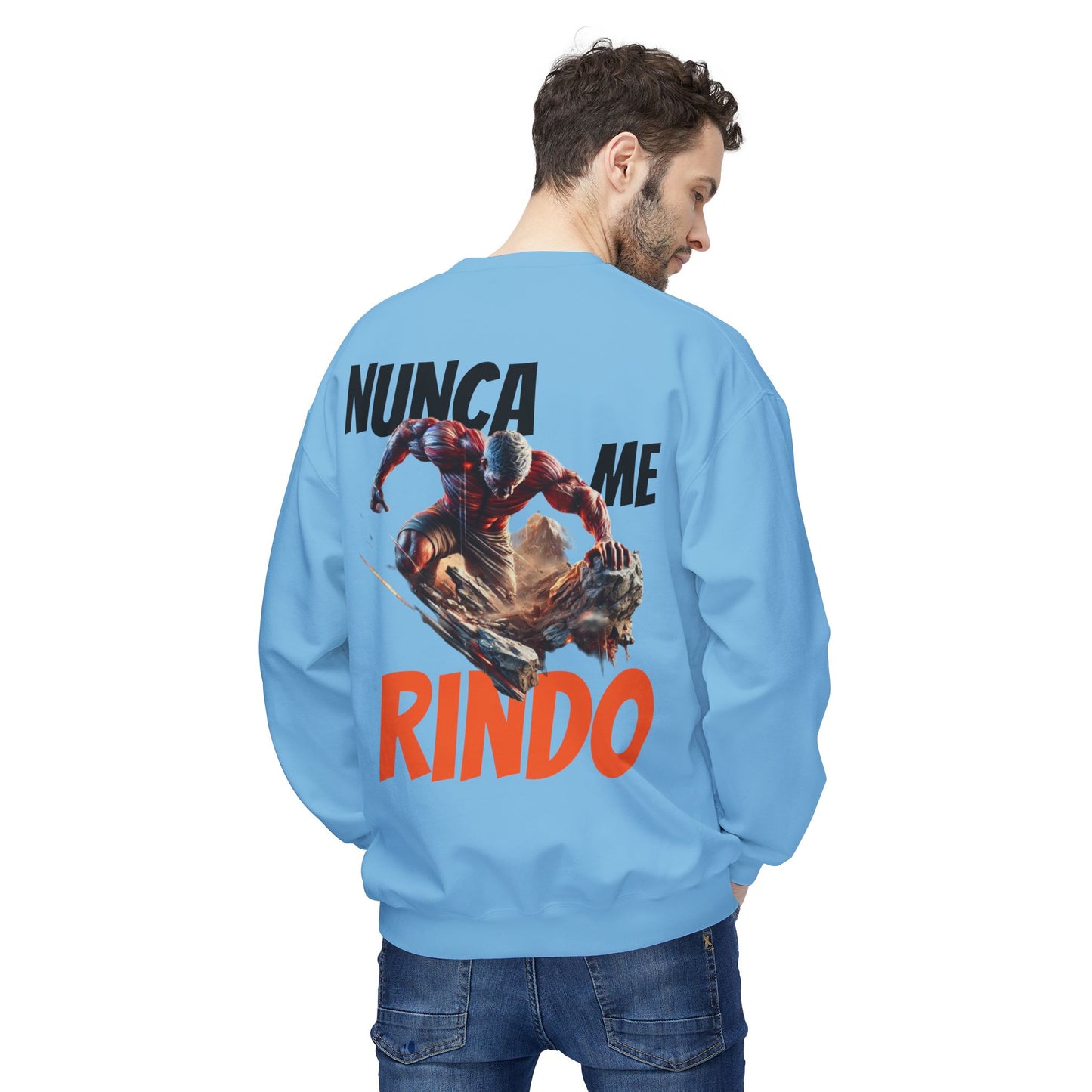 SUDADERA HOMBRE ALFA, "NUNCA ME RINDO".(USA).