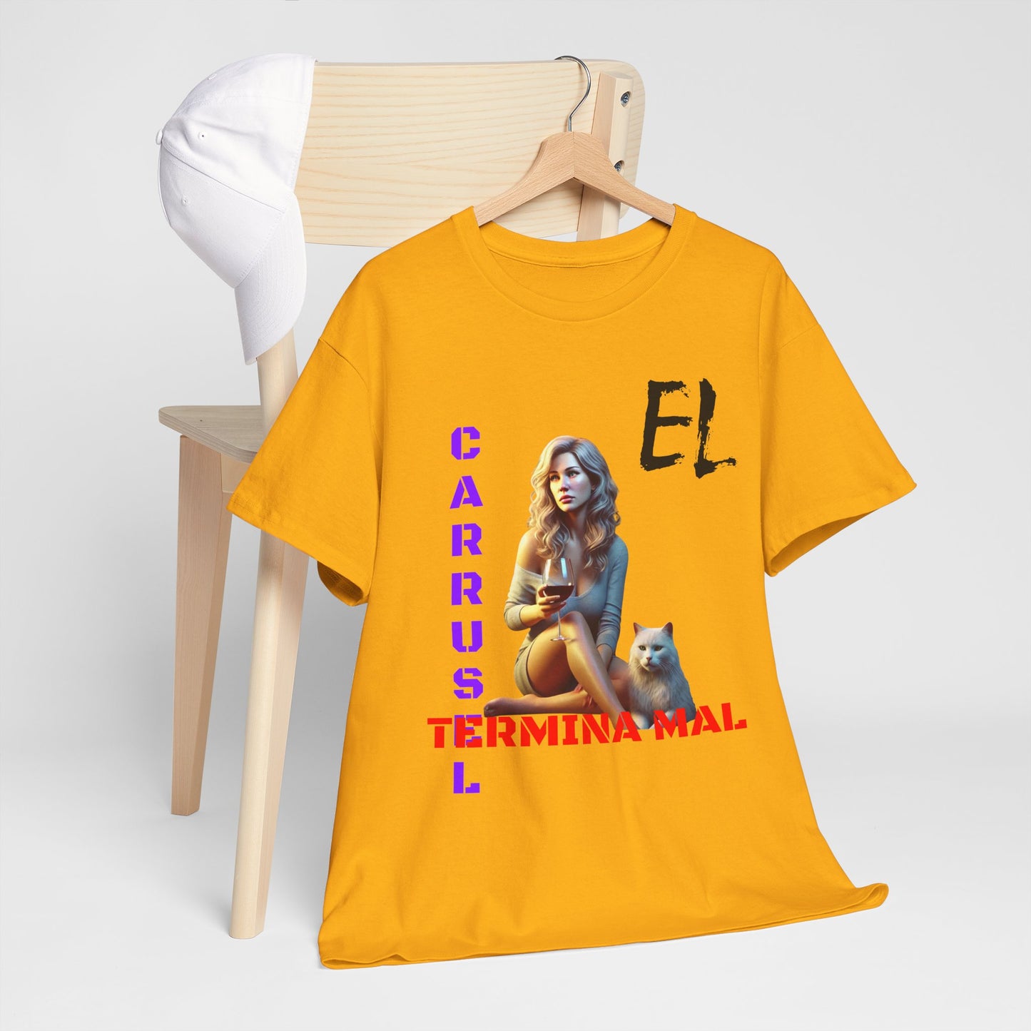 CAMISETA HOMBRE ALFA "EL CARRUSEL TERMINA MAL".(EUROPA)