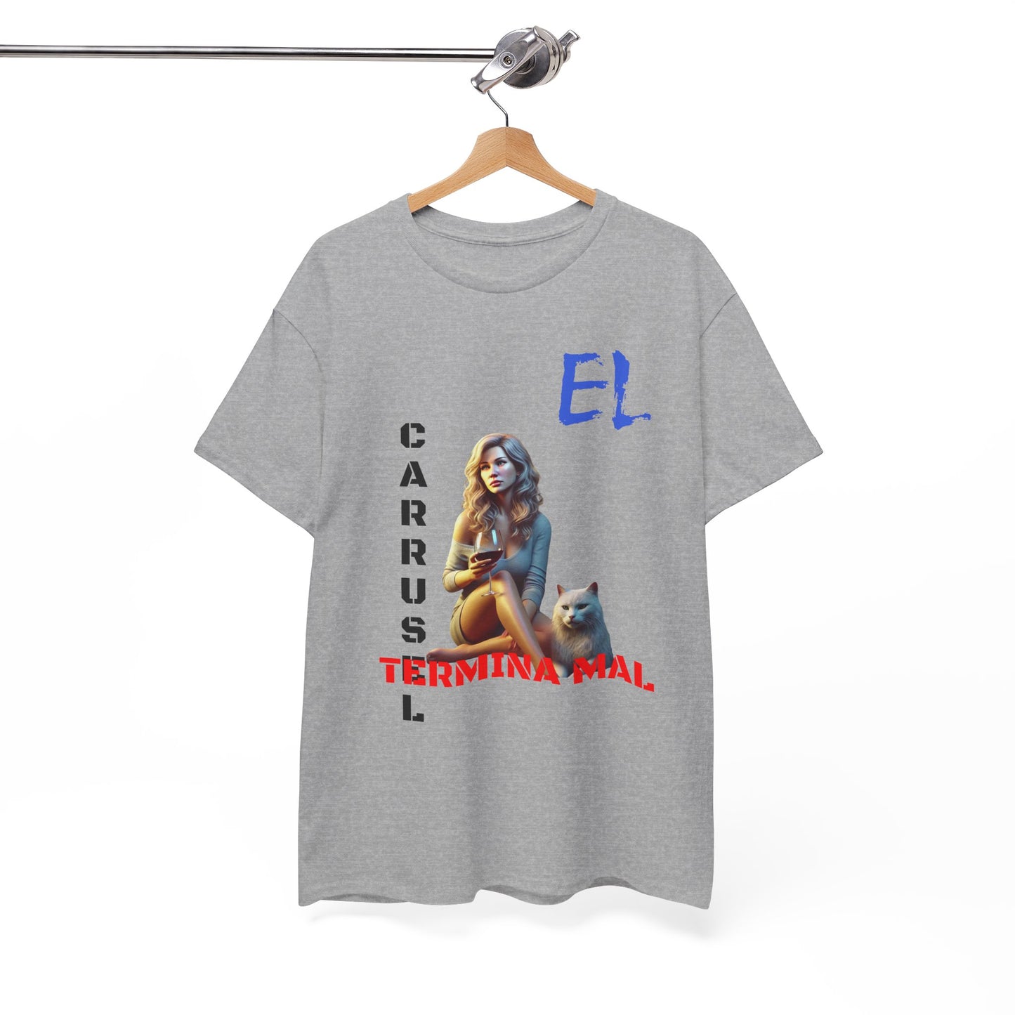 CAMISETA HOMBRE ALFA "EL CARRUSEL TERMINA MAL".(USA)