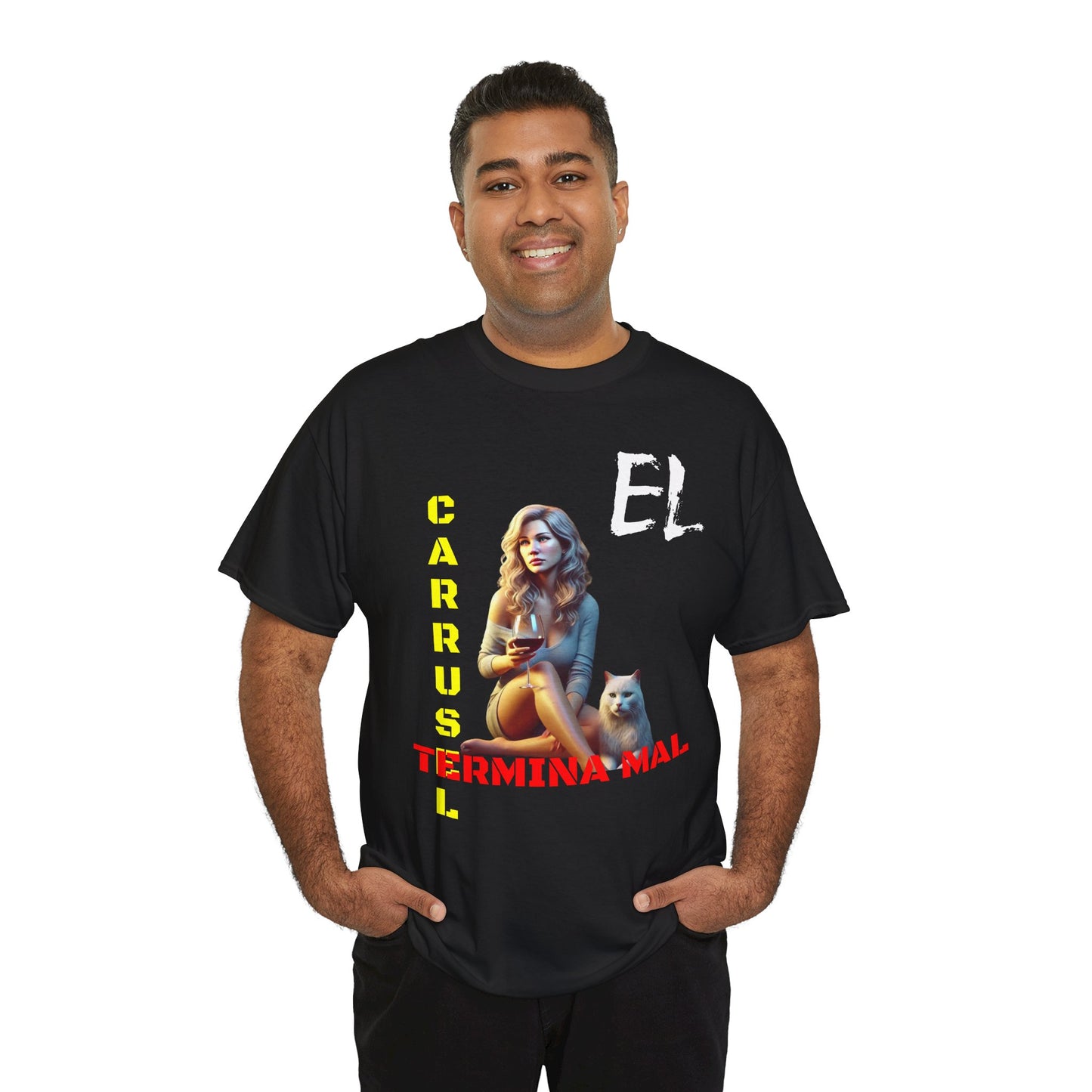 CAMISETA HOMBRE ALFA "EL CARRUSEL TERMINA MAL".(EUROPA)