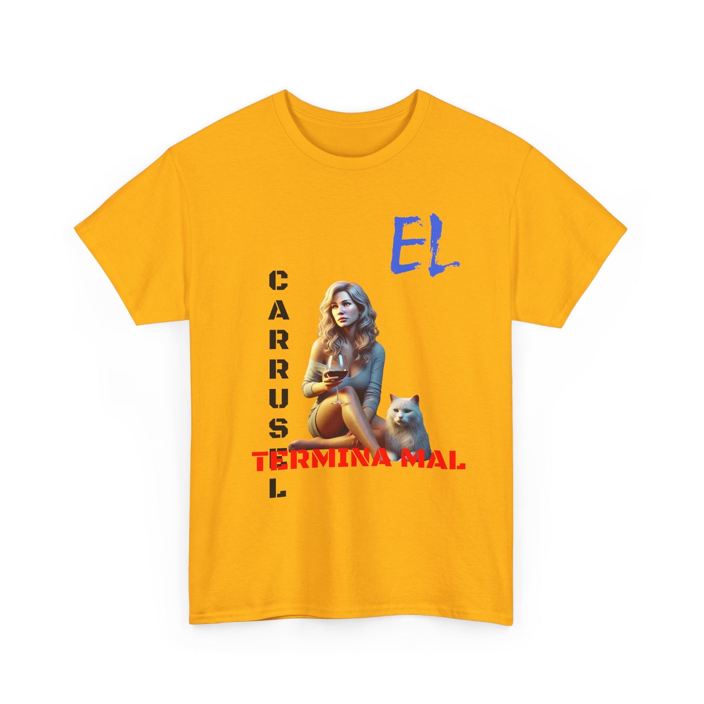 CAMISETA HOMBRE ALFA "EL CARRUSEL TERMINA MAL".(USA)