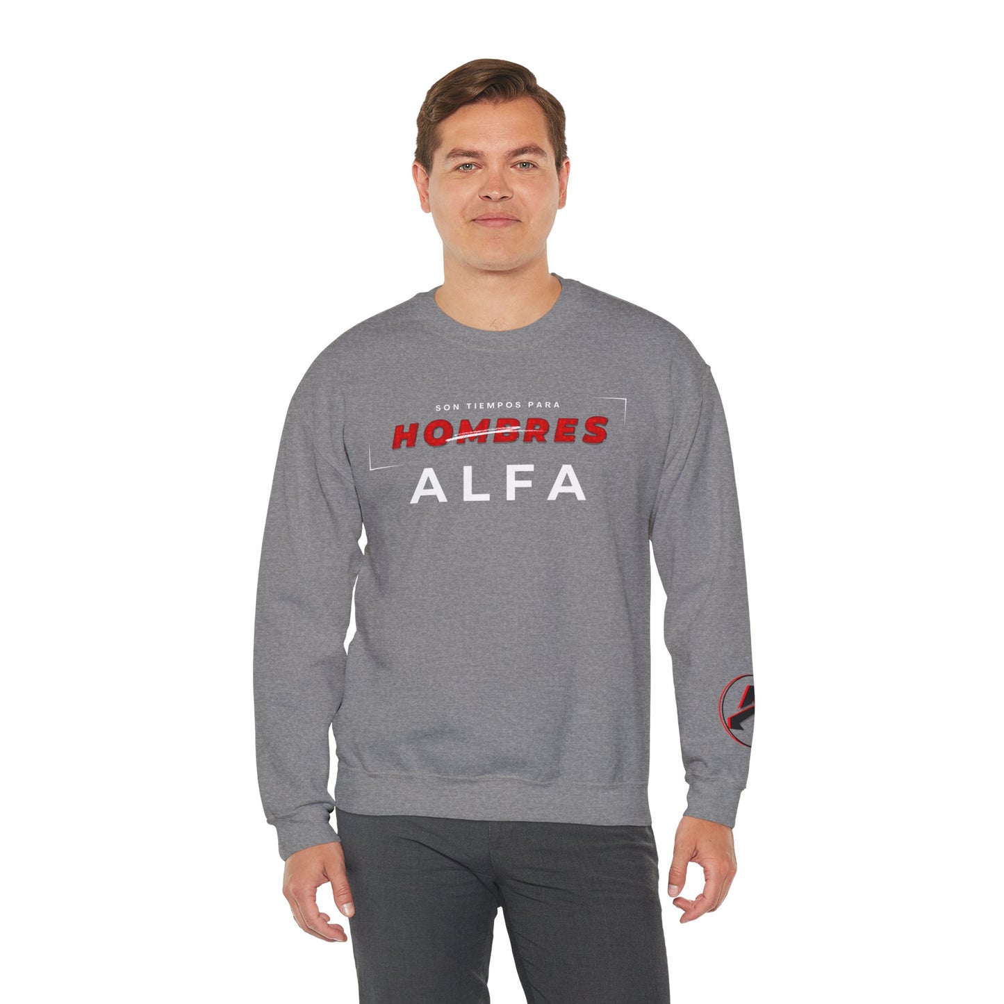 SUDADERA HOMBRE ALFA (LOGO MANGA) "SON TIEMPOS PARA HOMBRES ALFA".(USA).