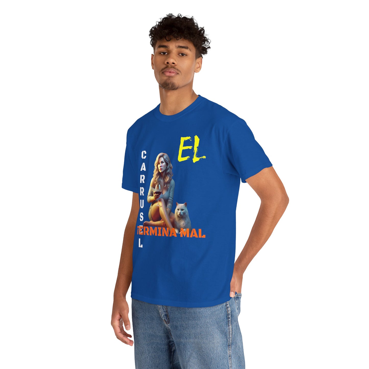 CAMISETA HOMBRE ALFA "EL CARRUSEL TERMINA MAL".(EUROPA)