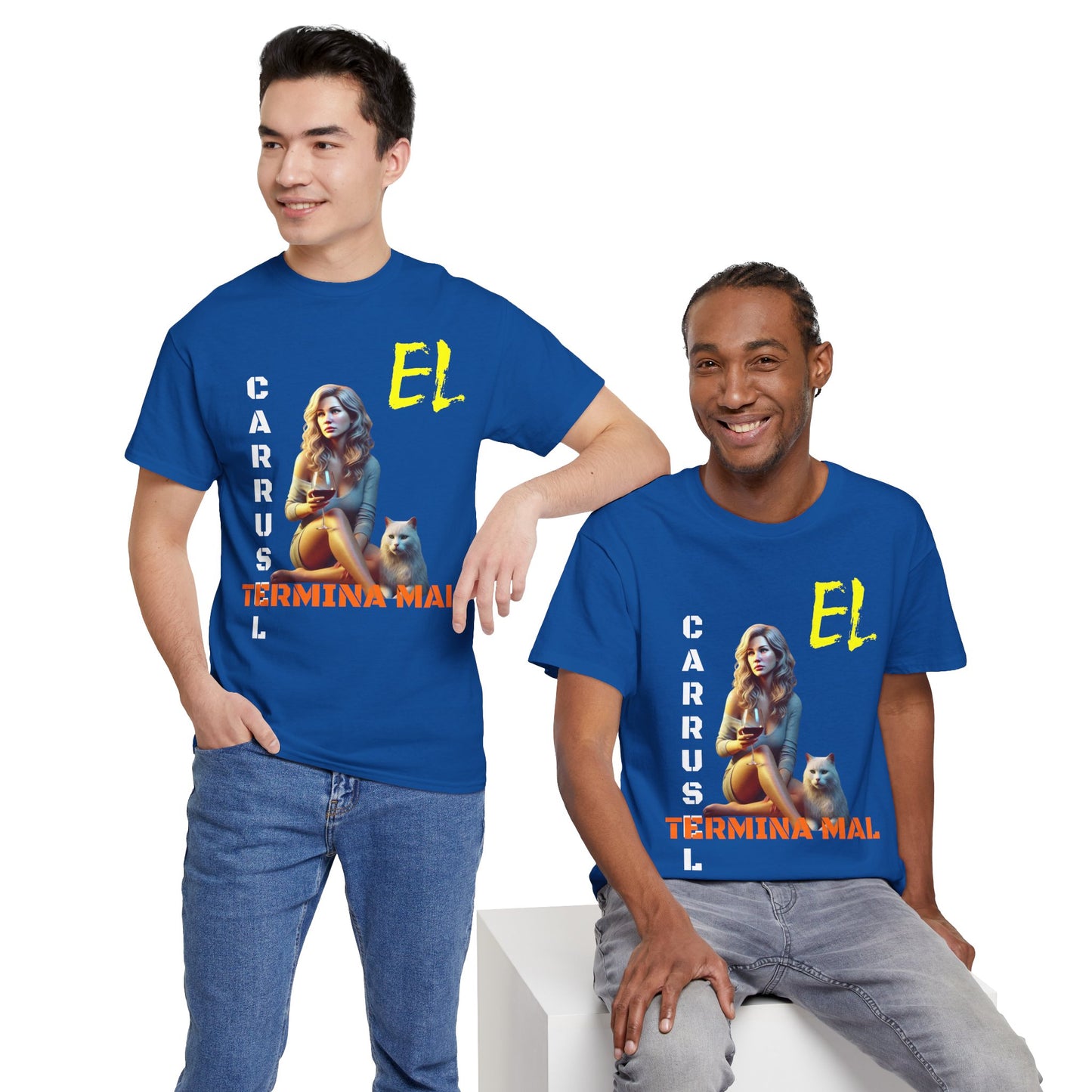 CAMISETA HOMBRE ALFA "EL CARRUSEL TERMINA MAL".(EUROPA)