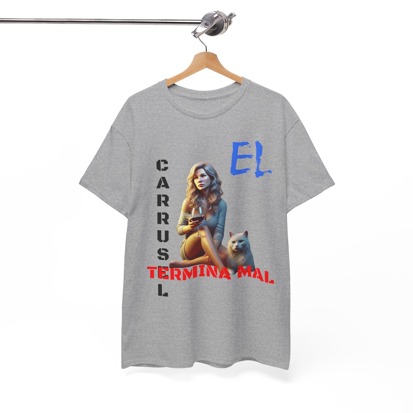 CAMISETA HOMBRE ALFA "EL CARRUSEL TERMINA MAL".(EUROPA)