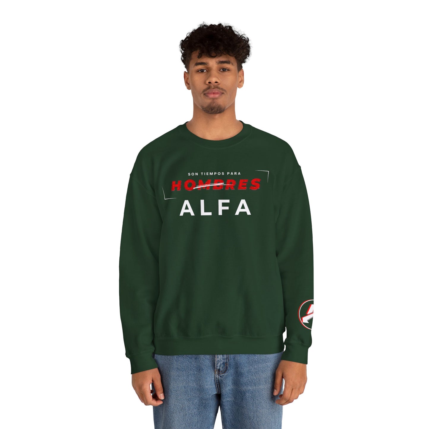 SUDADERA HOMBRE ALFA (LOGO MANGA) "SON TIEMPOS PARA HOMBRES ALFA".(USA).