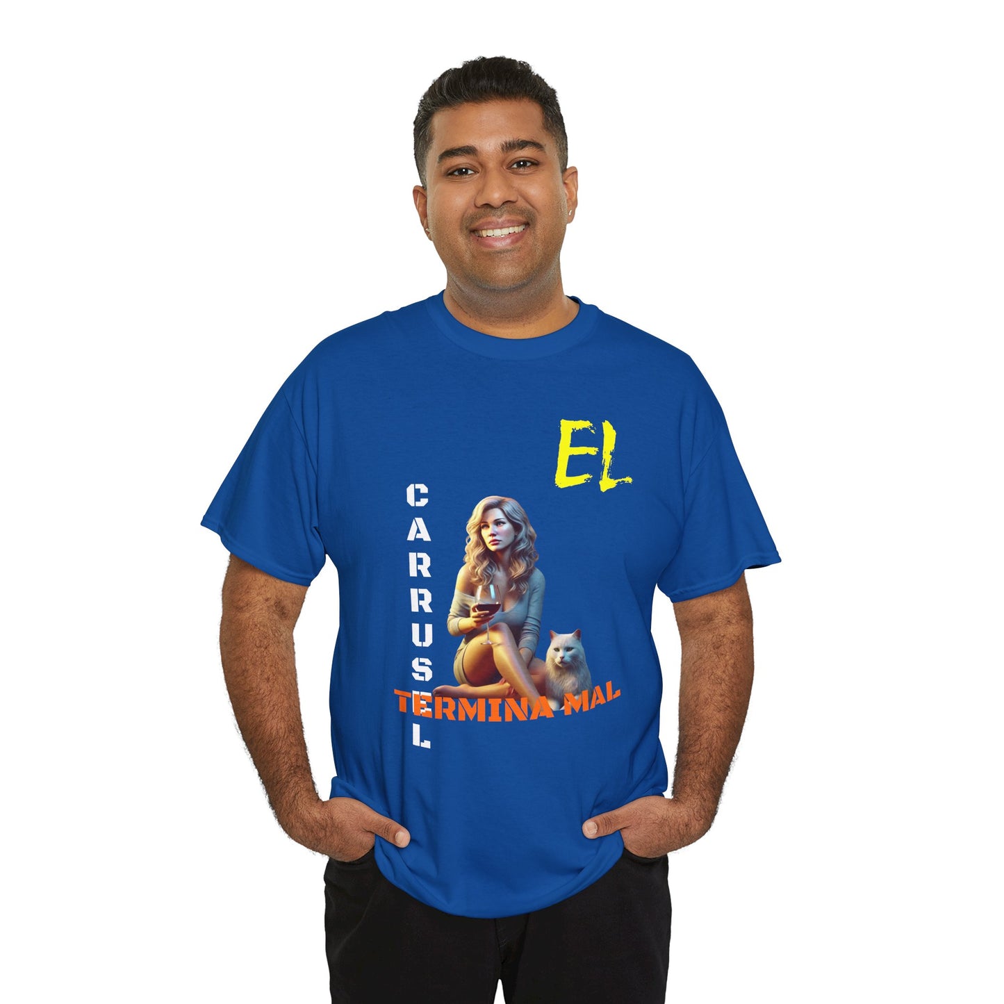 CAMISETA HOMBRE ALFA "EL CARRUSEL TERMINA MAL".(USA)