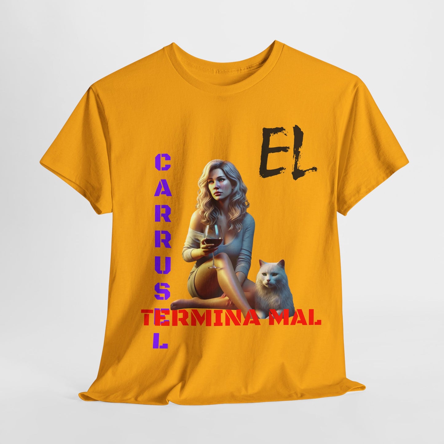 CAMISETA HOMBRE ALFA "EL CARRUSEL TERMINA MAL".(EUROPA)