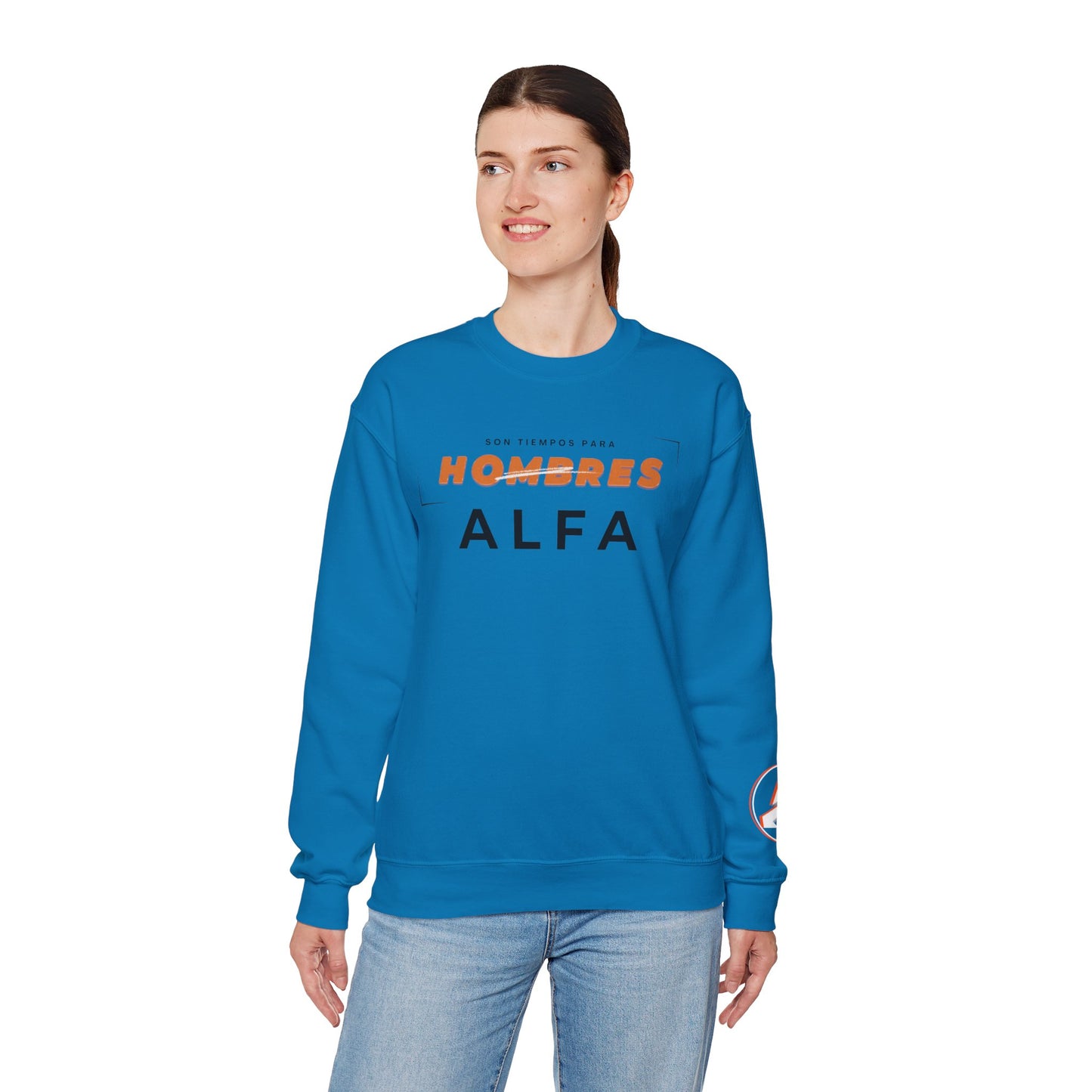 SUDADERA HOMBRE ALFA (LOGO MANGA) "SON TIEMPOS PARA HOMBRES ALFA".(USA).