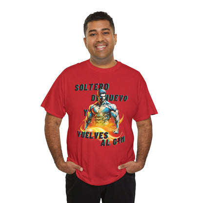 CAMISETA HOMBRE ALFA "SOLTERO DE NUEVO."(USA)