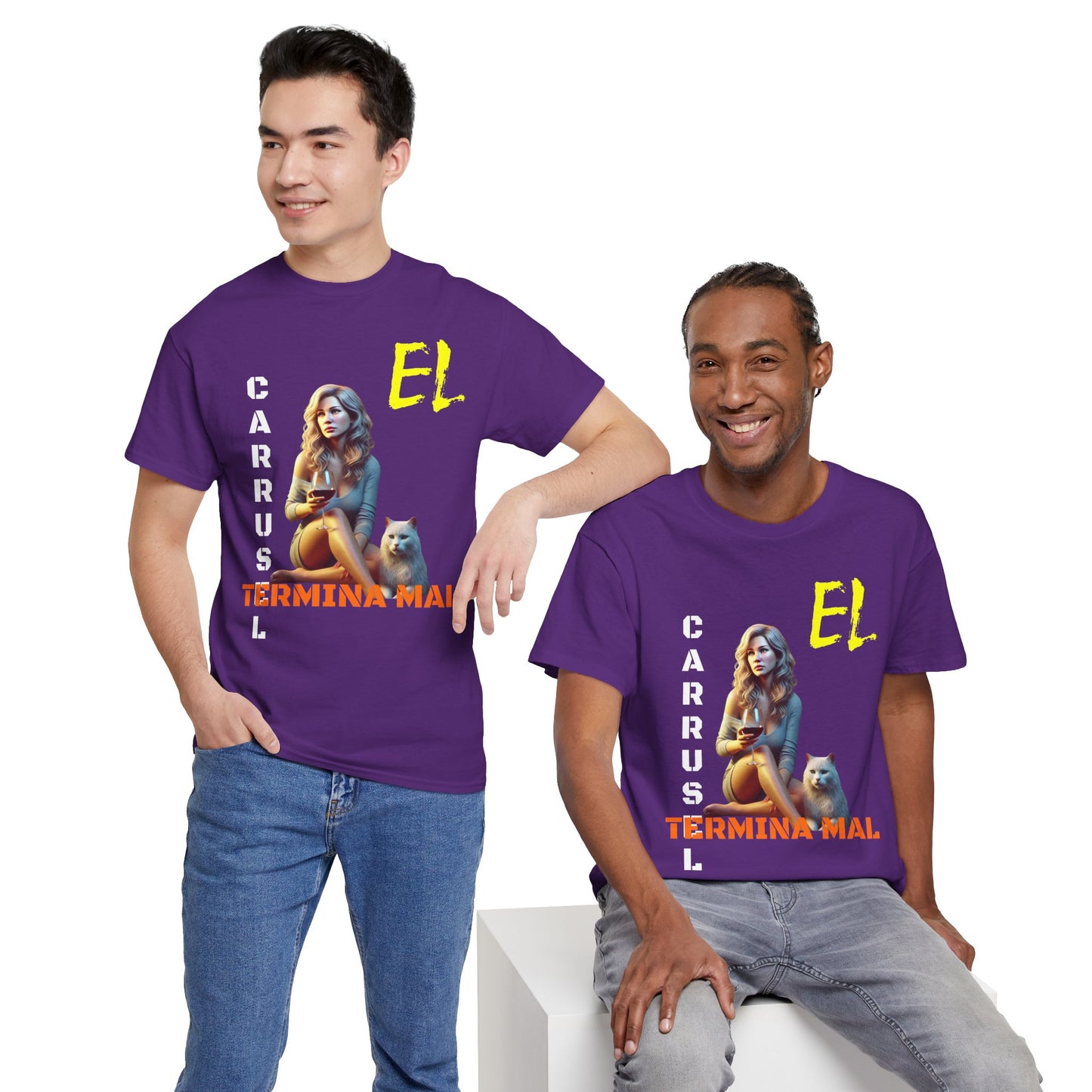 CAMISETA HOMBRE ALFA "EL CARRUSEL TERMINA MAL".(EUROPA)