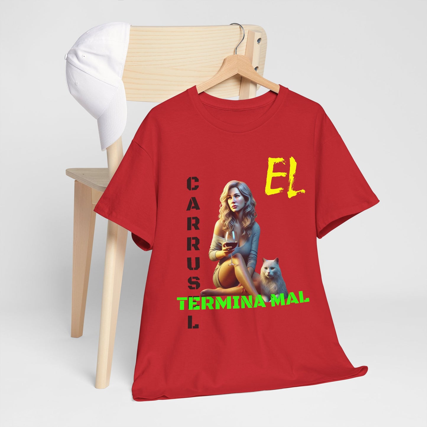 CAMISETA HOMBRE ALFA "EL CARRUSEL TERMINA MAL".(EUROPA)