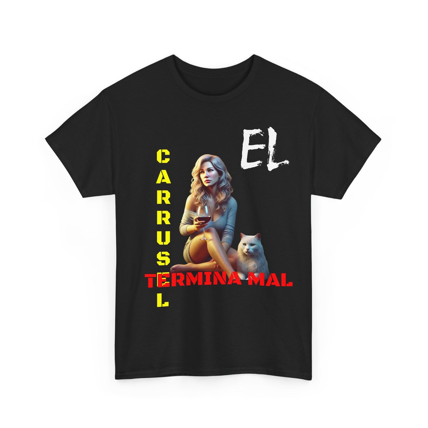 CAMISETA HOMBRE ALFA "EL CARRUSEL TERMINA MAL".(EUROPA)