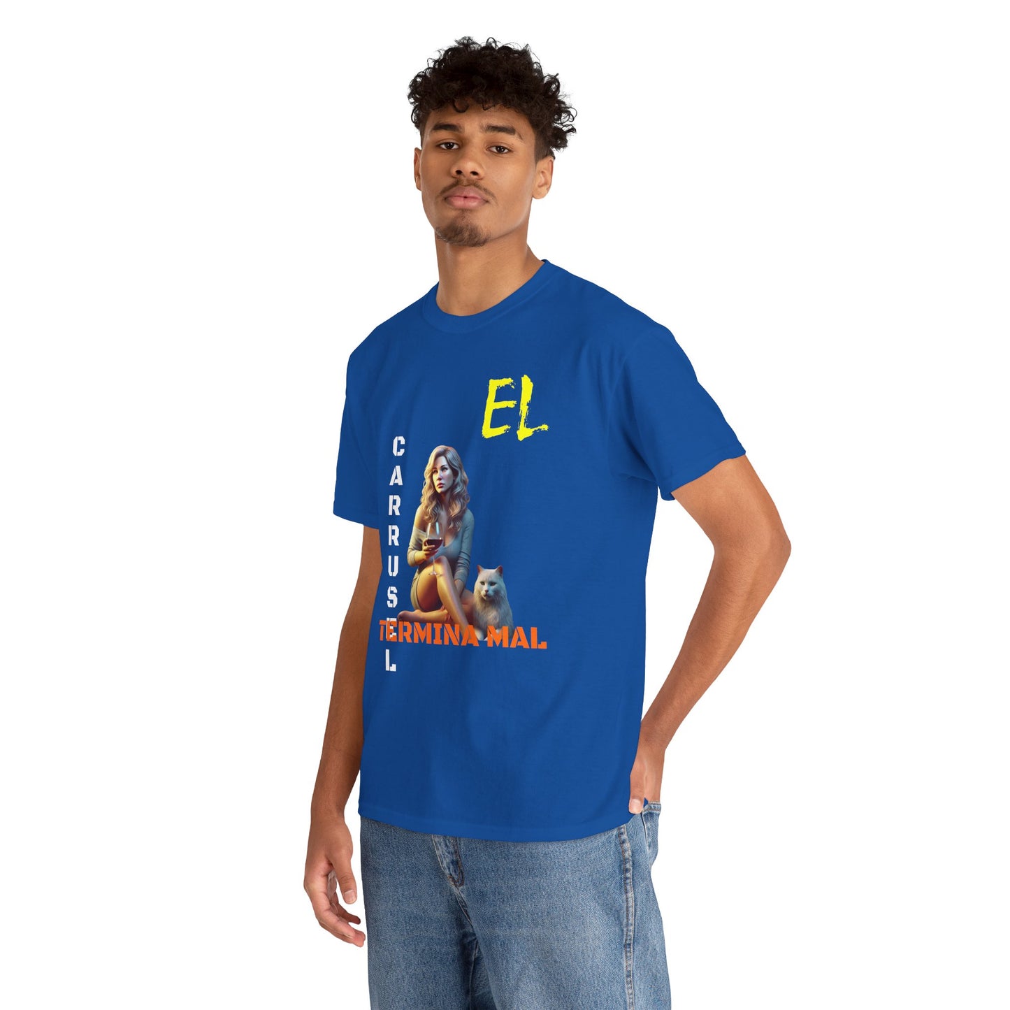 CAMISETA HOMBRE ALFA "EL CARRUSEL TERMINA MAL".(USA)