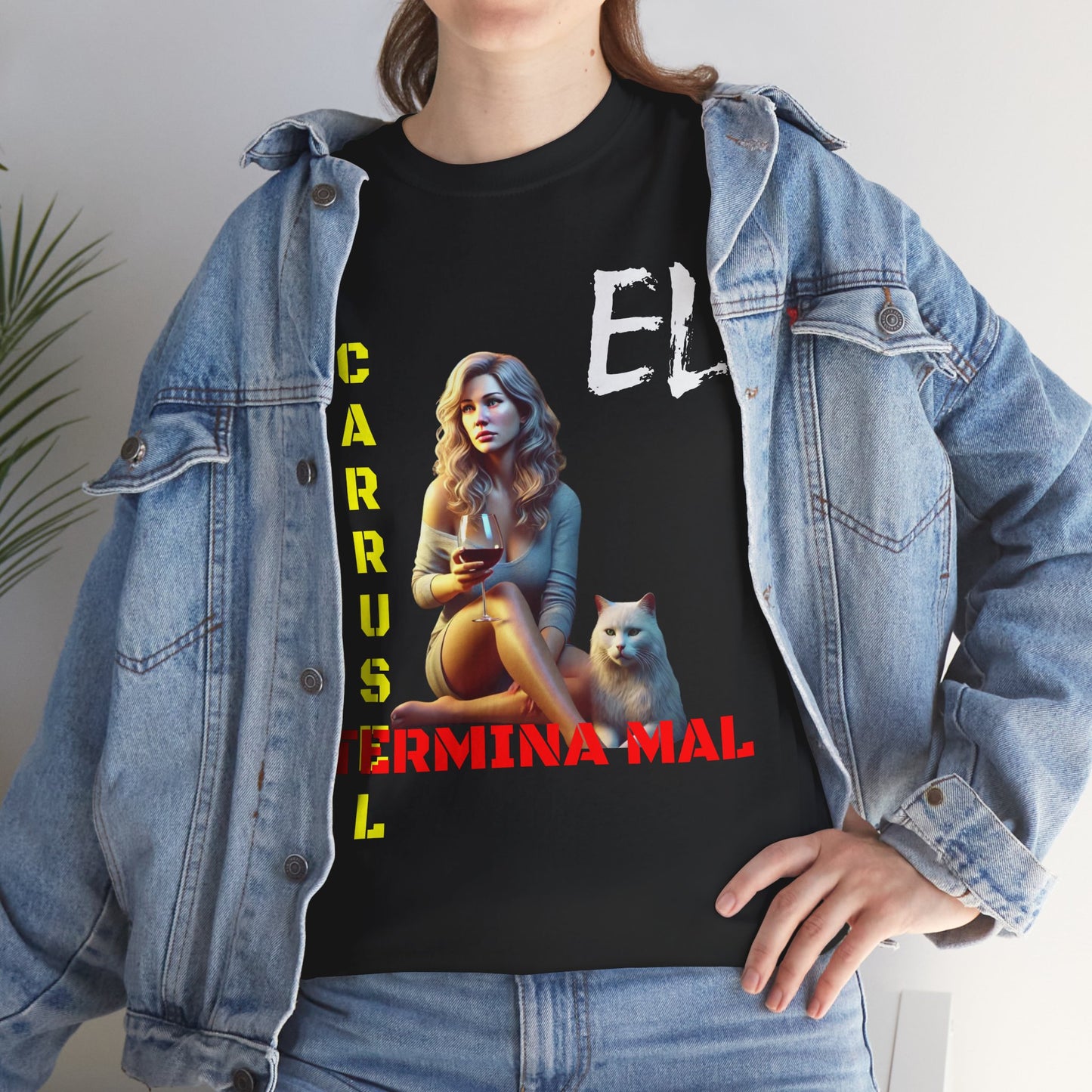 CAMISETA HOMBRE ALFA "EL CARRUSEL TERMINA MAL".(EUROPA)