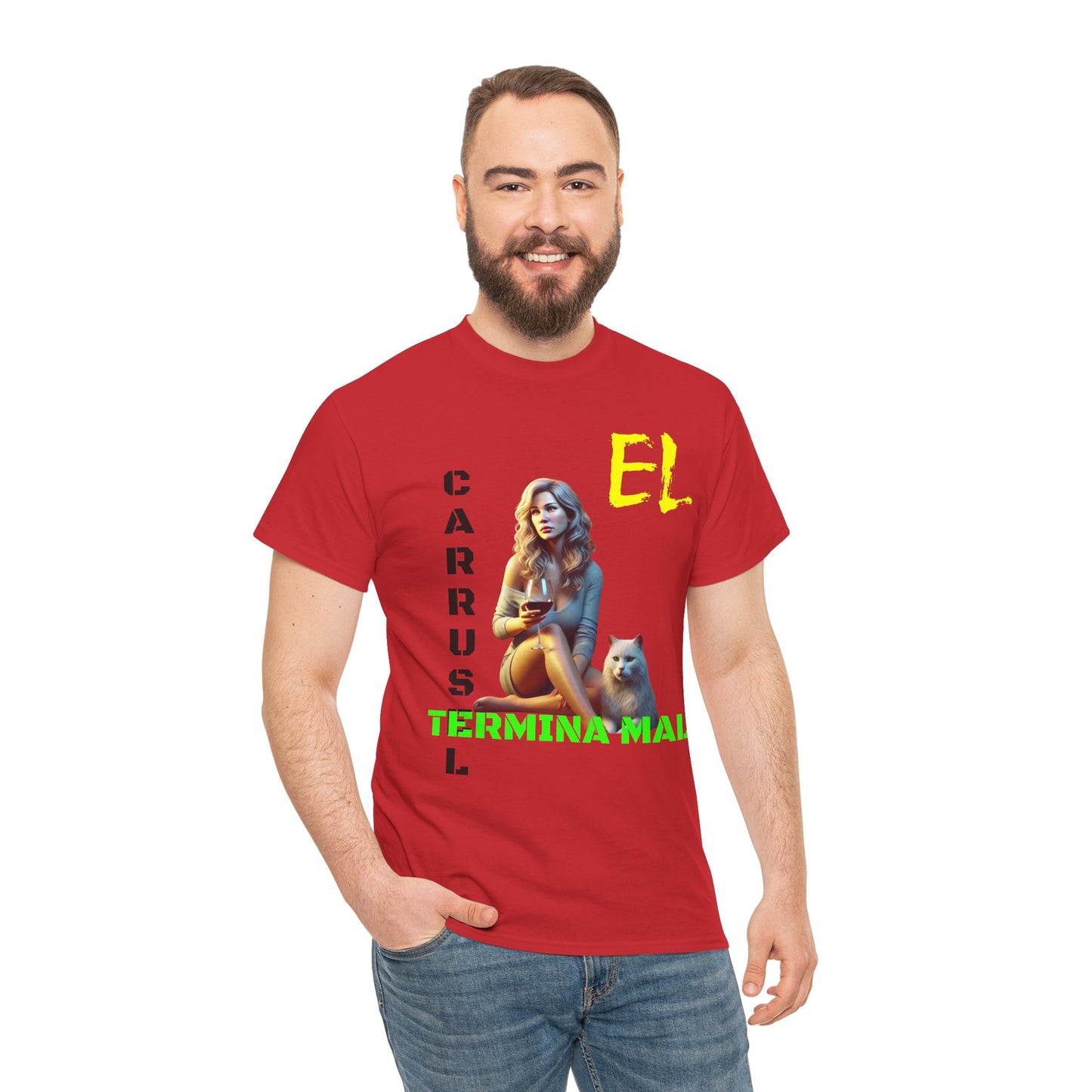 CAMISETA HOMBRE ALFA "EL CARRUSEL TERMINA MAL".(EUROPA)