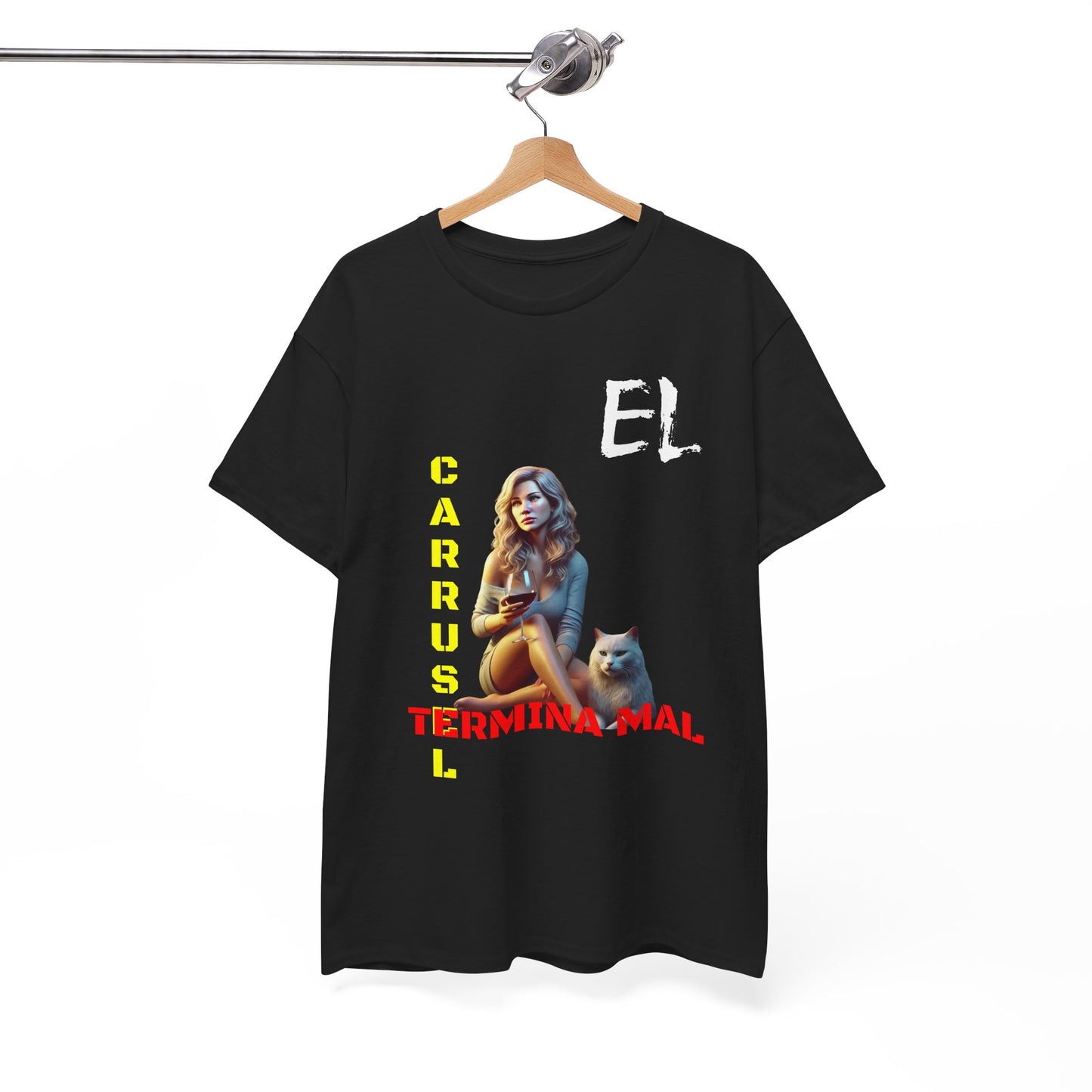 CAMISETA HOMBRE ALFA "EL CARRUSEL TERMINA MAL".(USA)